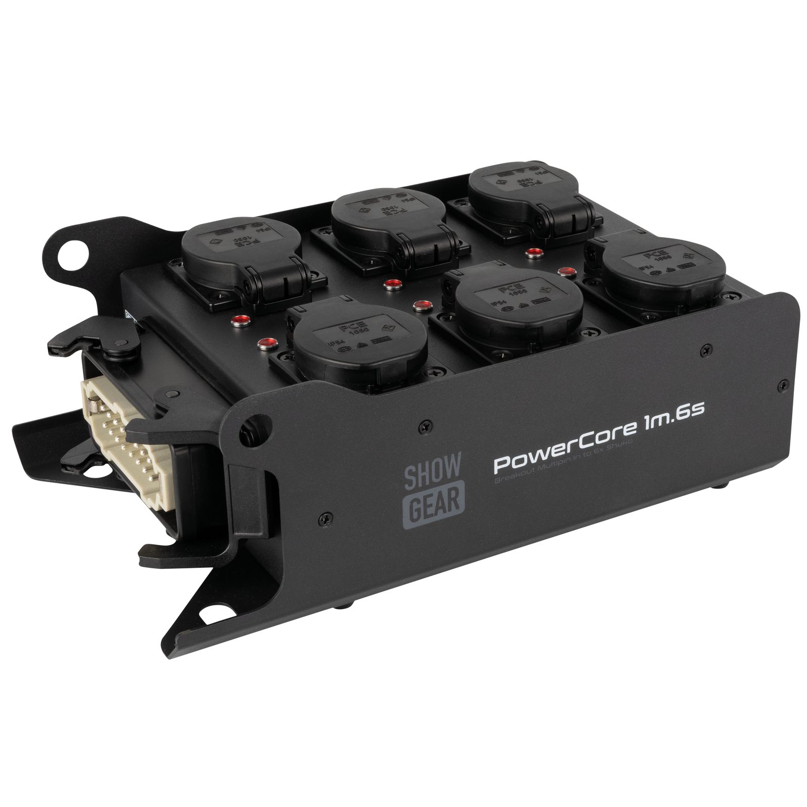 PowerCore 1m.6s Breakout Box - 1x Multipin H16 In, 6x Schuko Out - Showgear E617001