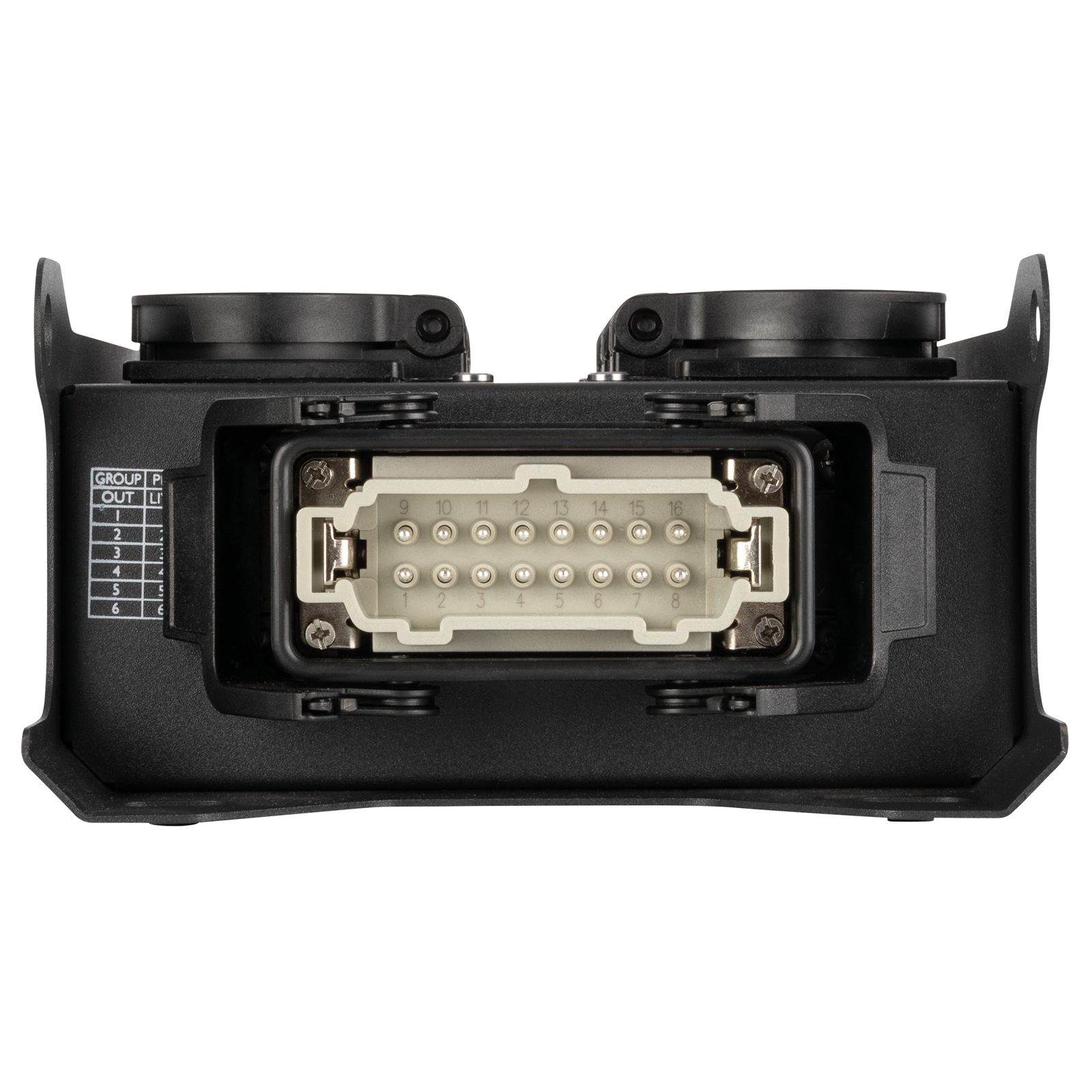 PowerCore 2m.6s Breakout Box - 2x Multipin H16 (loop-through), 6x Schuko - Showgear E617002