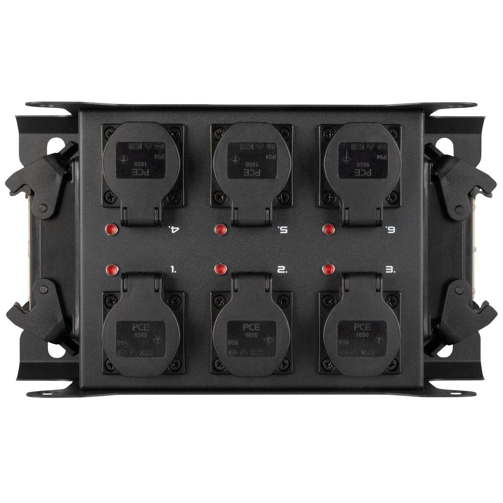 PowerCore 2m.6s Breakout Box - 2x Multipin H16 (loop-through), 6x Schuko - Showgear E617002