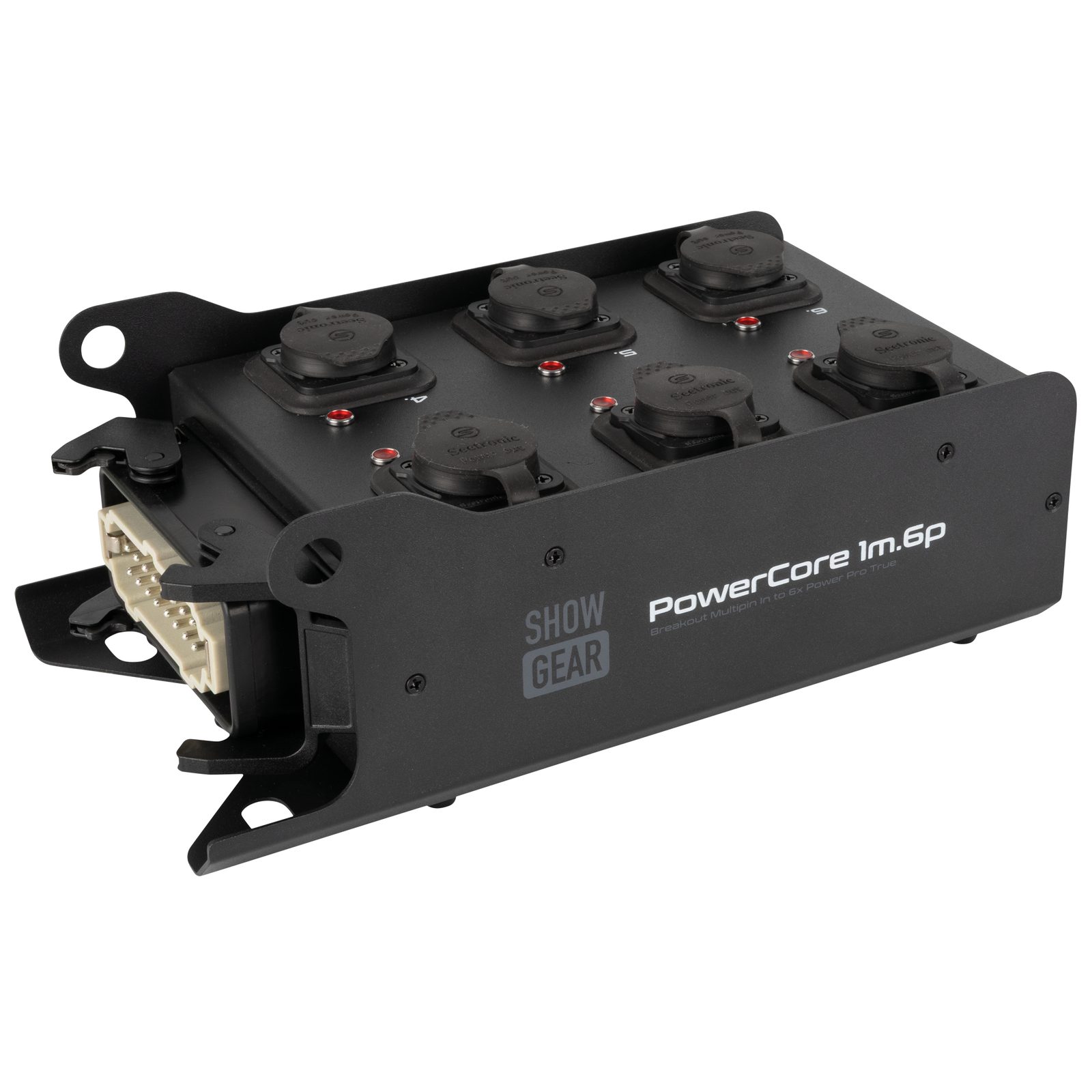 PowerCore 1m.6p Breakout Box - 1x Multipin H16, 6x Power Pro True - Showgear E617003