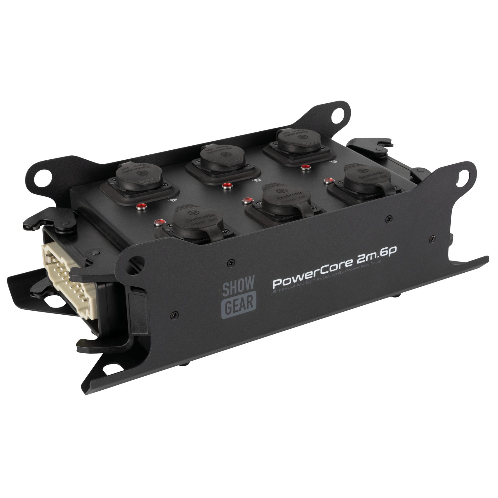 PowerCore 2m.6p Breakout Box - 2x Multipin H16 (loop-through), 6x Power Pro True - Showgear E617004