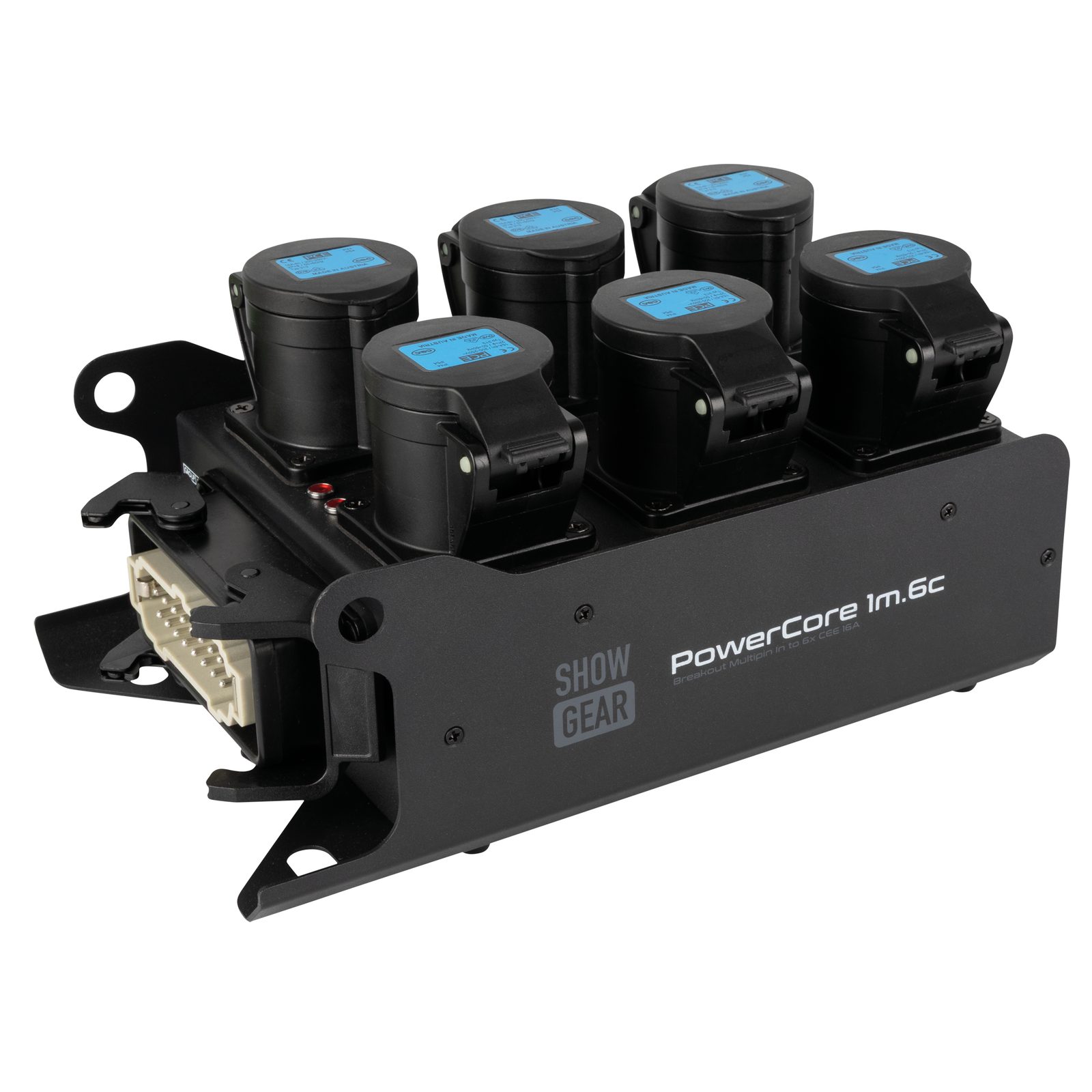 PowerCore 1m.6c Breakout Box - 1x Multipin H16, 6x CEE 16A - Showgear E617005