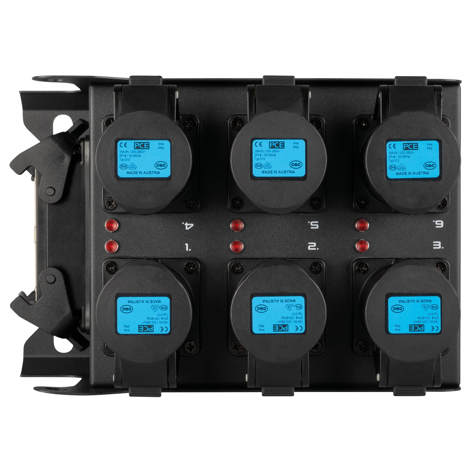 PowerCore 1m.6c Breakout Box - 1x Multipin H16, 6x CEE 16A - Showgear E617005