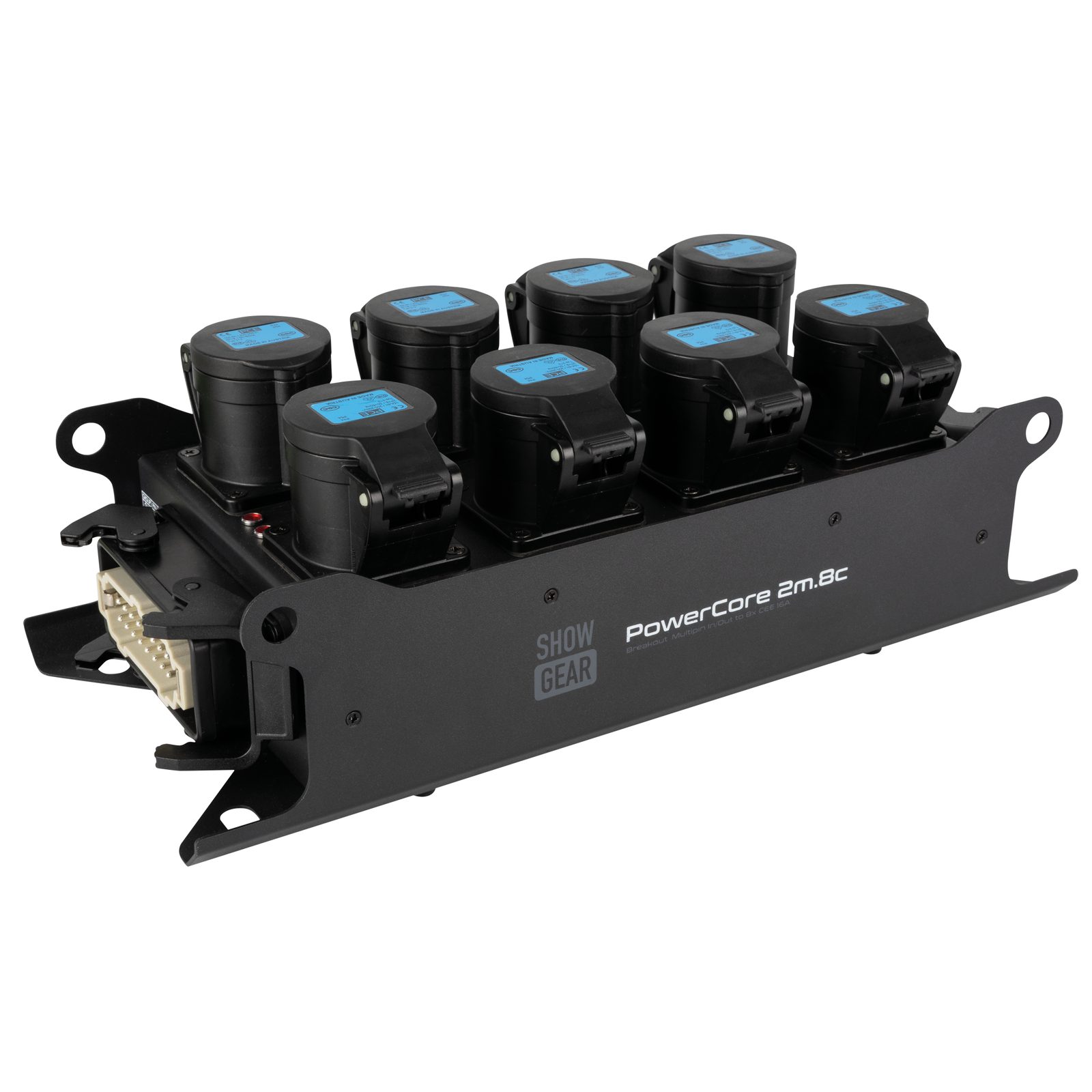 Breakout Box PowerCore 2m.8c con 2x H16 e 8 prese CEE 16A - Showgear E617016