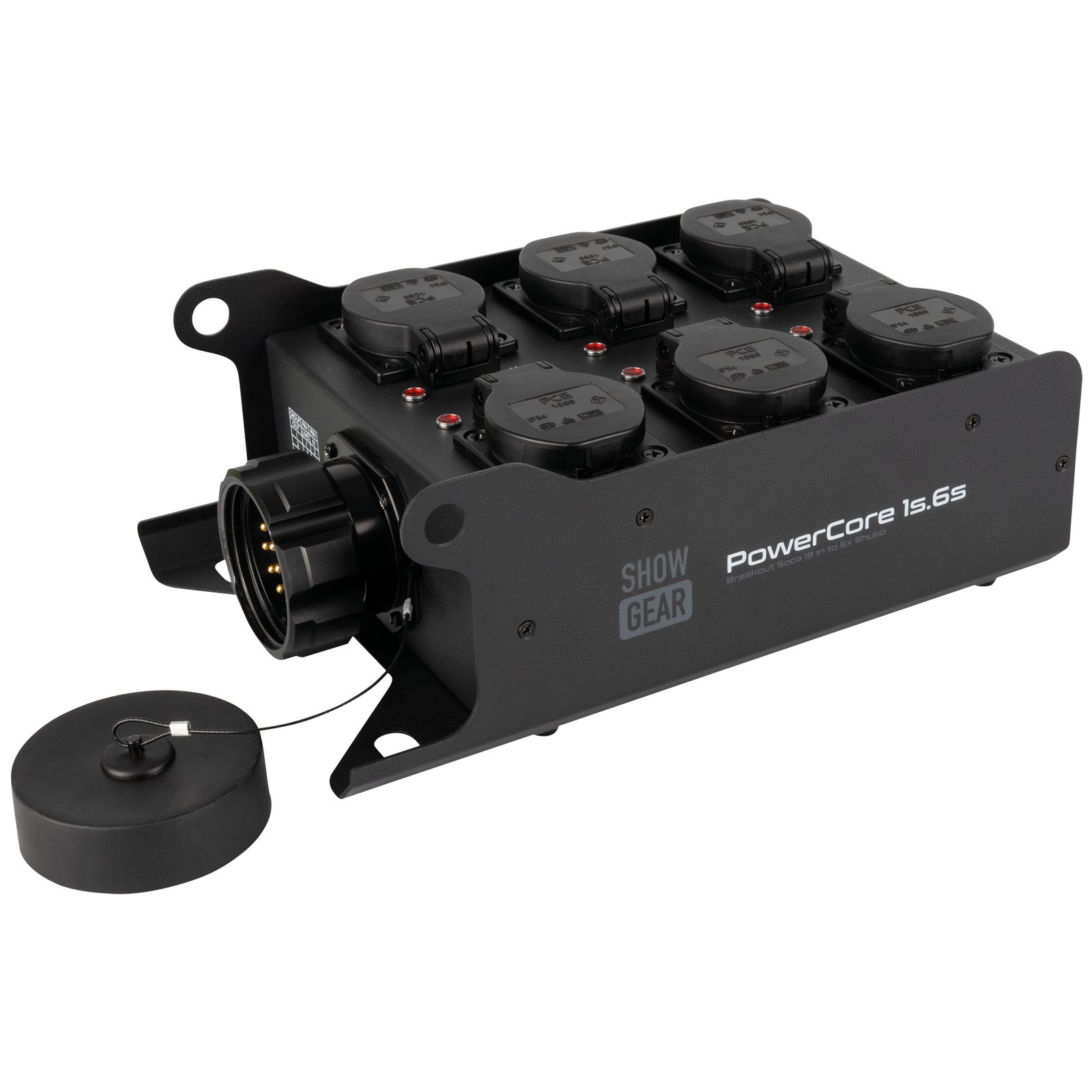 Breakout Box PowerCore 1s.6s con ingresso S19 e 6 prese Schuko - Showgear E617021
