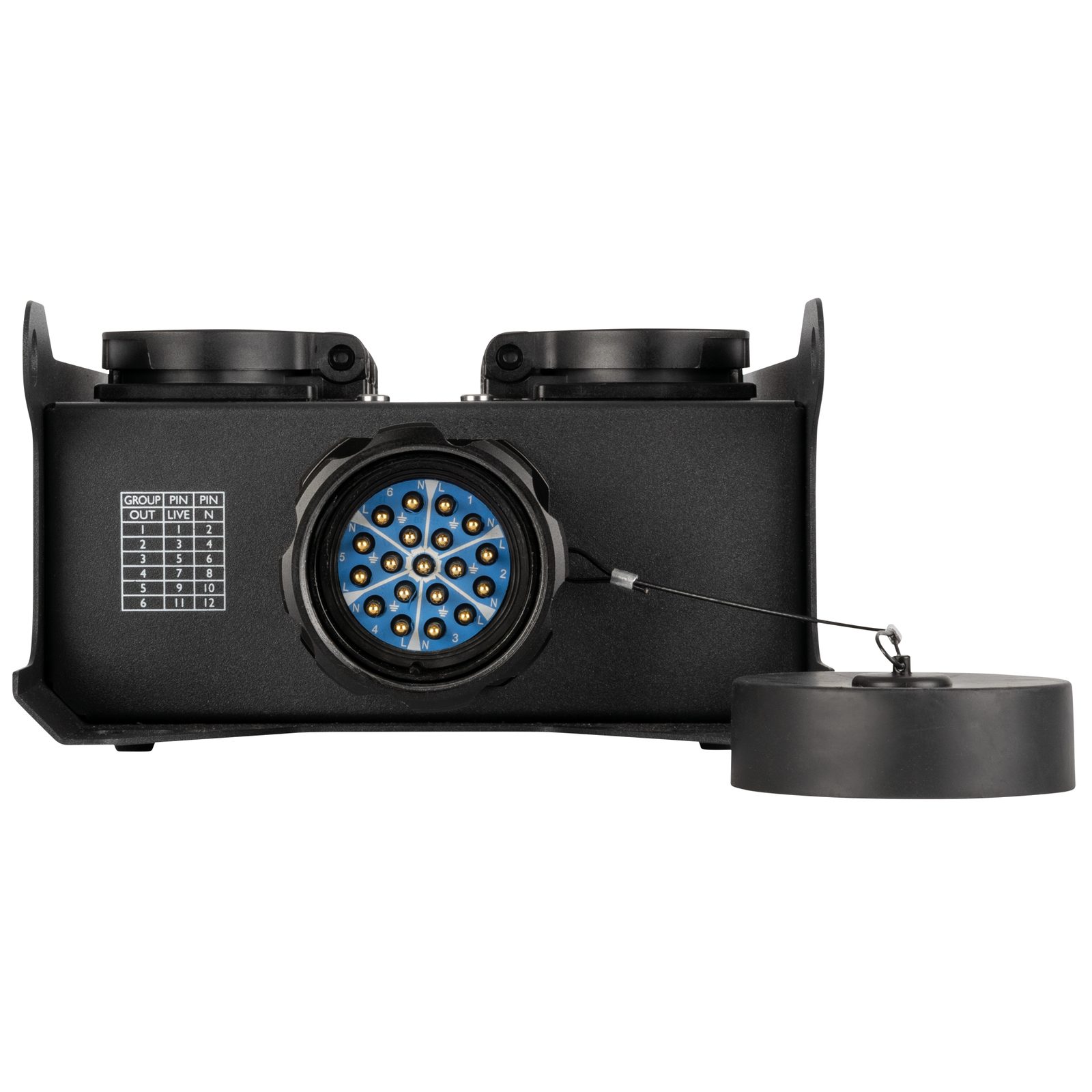 Breakout Box PowerCore 1s.6s con ingresso S19 e 6 prese Schuko - Showgear E617021