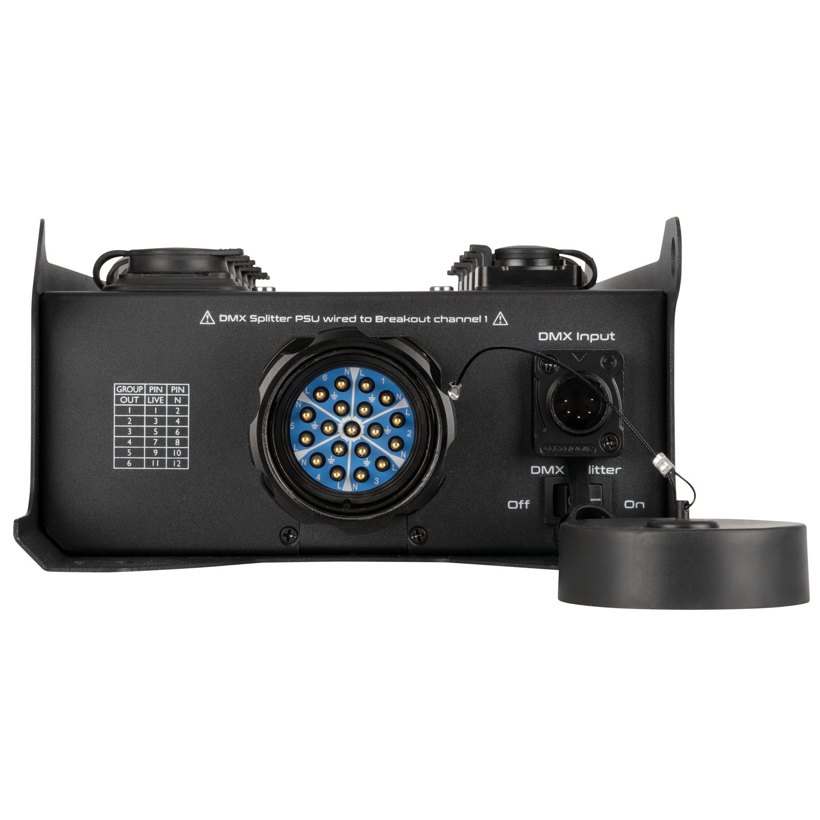PowerCore 2s.6p DMX Breakout Box 2x S19 6x Power Pro True Splitter DMX - SHOWGEAR E617032