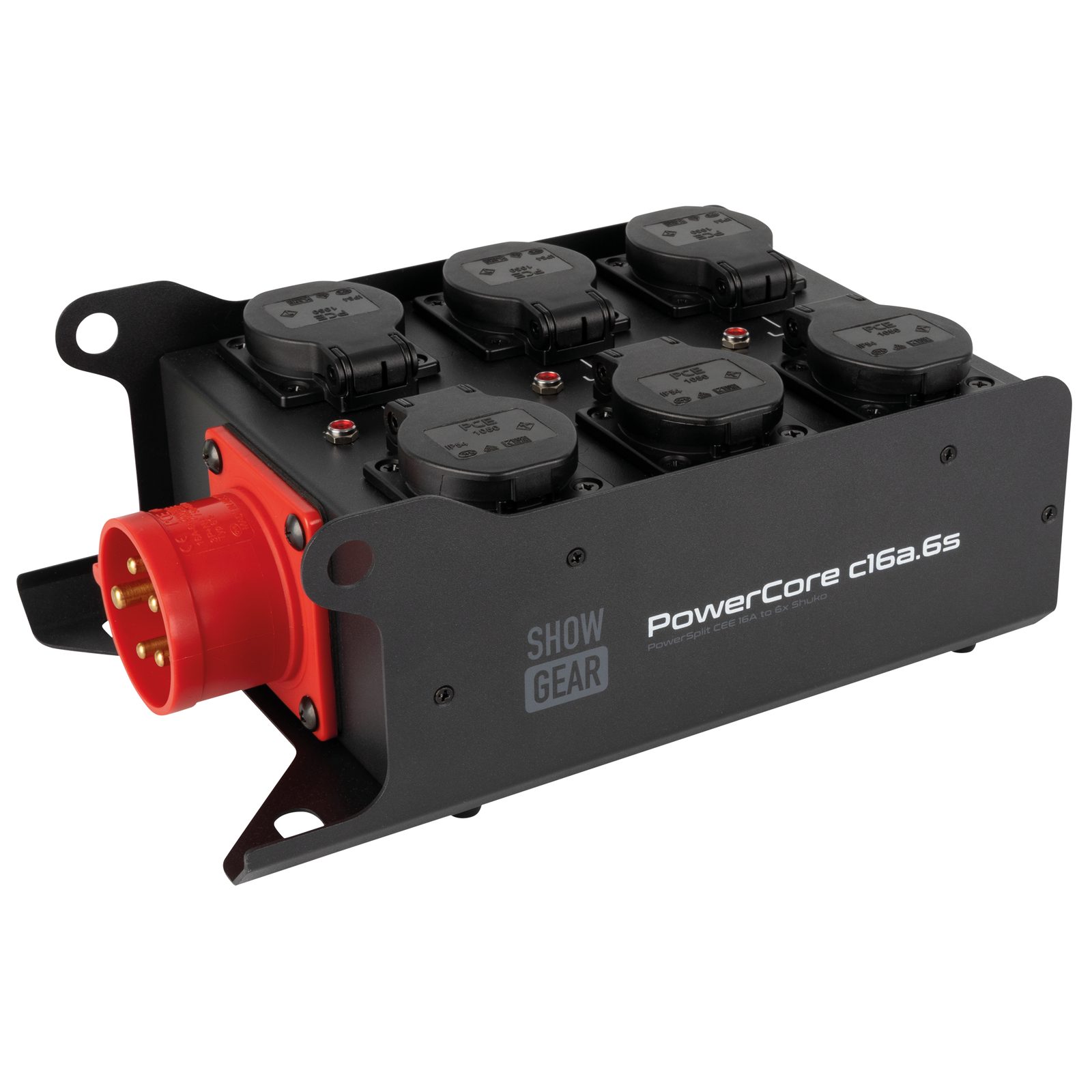 Splitter di alimentazione PowerCore c16a.6s - 1x CEE 16A a 6x Schuko - Showgear E620011