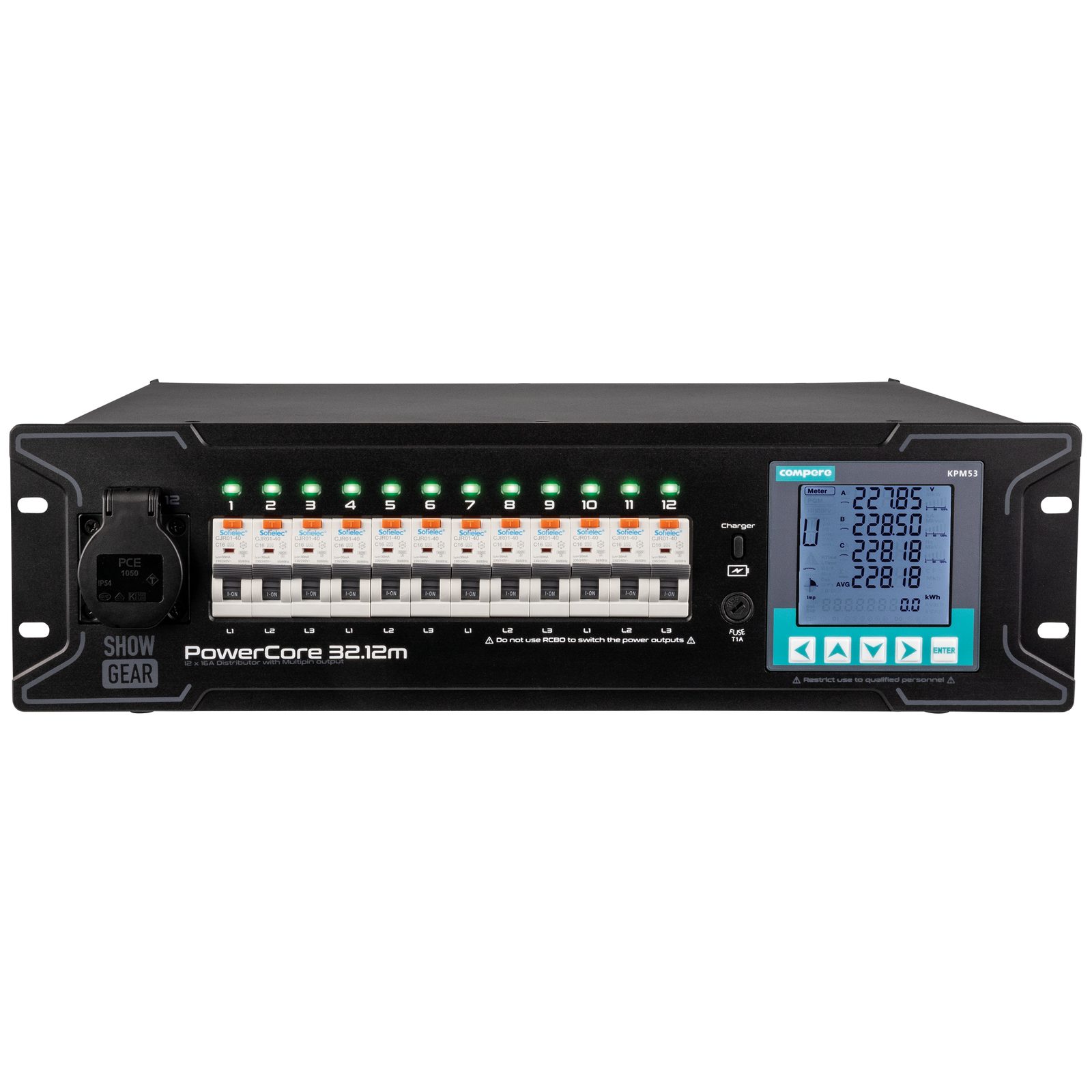 PowerCore 32.12m 1 + 6x Schuko + 2x Multipin H16 - Showgear E623011