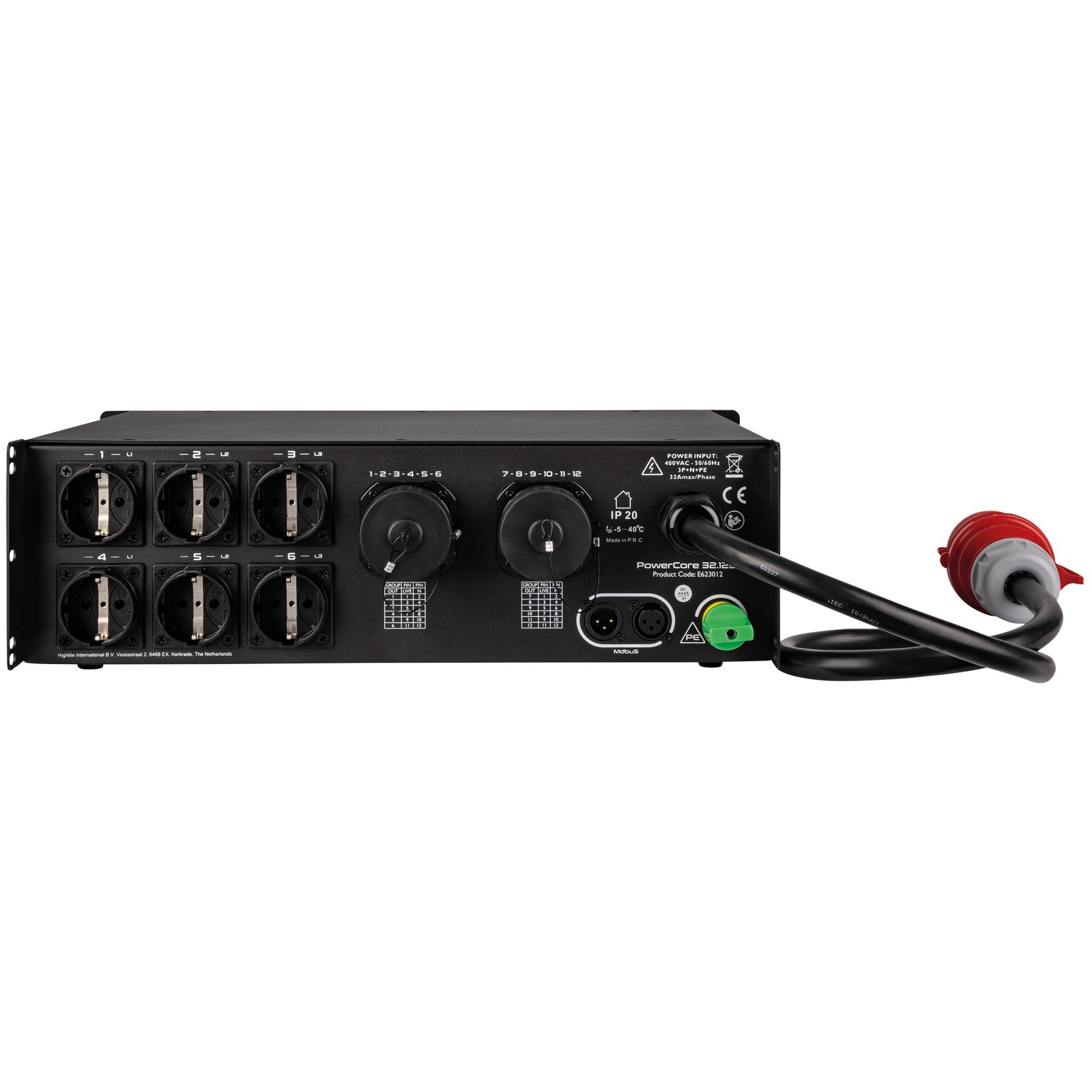 PowerCore 32.12s 1 + 6x Schuko + 2x Multipin S19 - Showgear E623012
