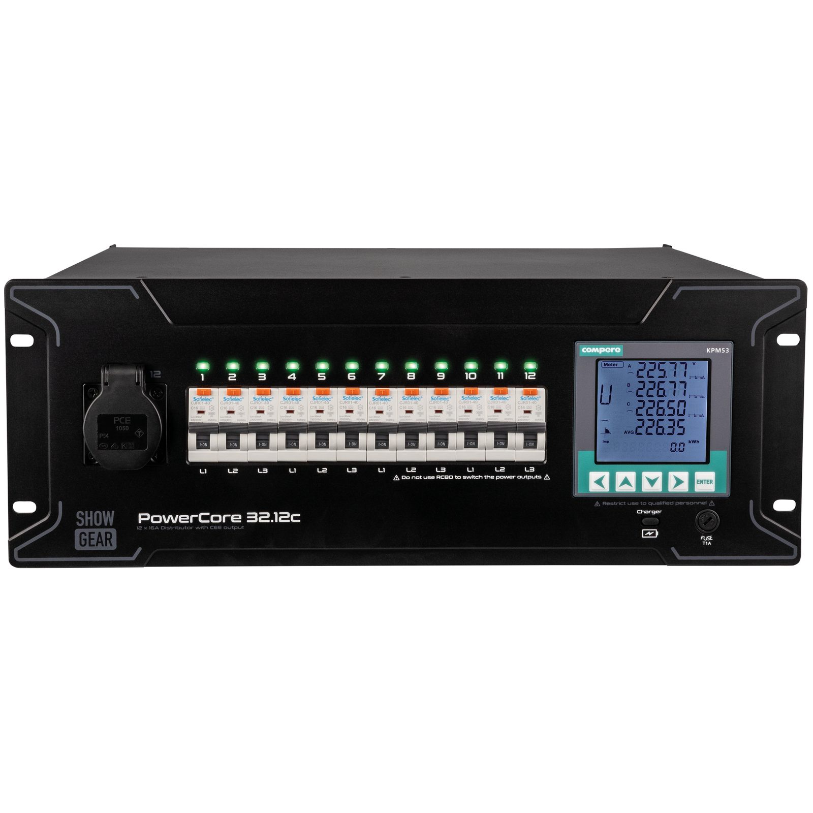 PowerCore 32.12c 1 + 11x CEE 16A - Showgear E623013