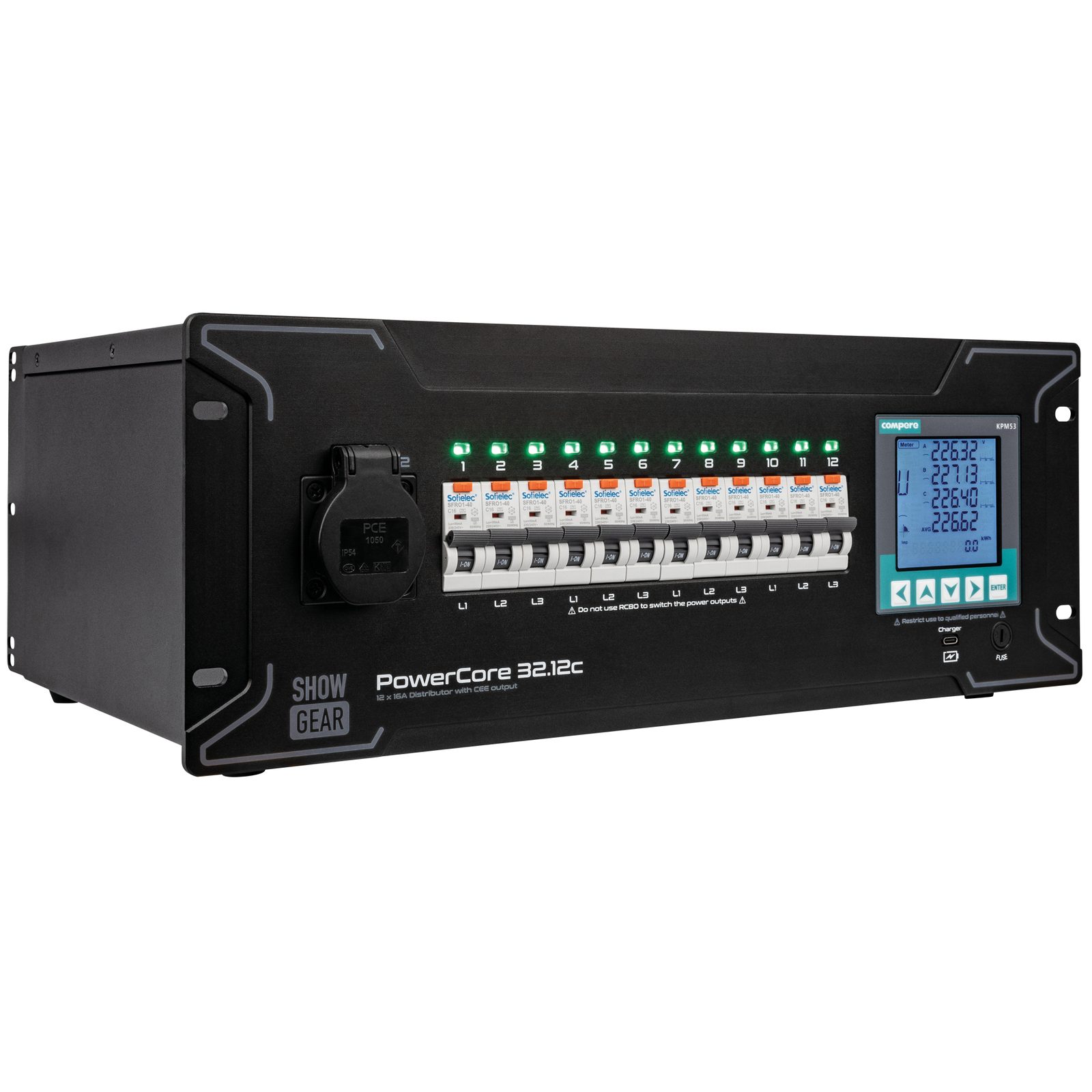 PowerCore 32.12c 1 + 11x CEE 16A - Showgear E623013