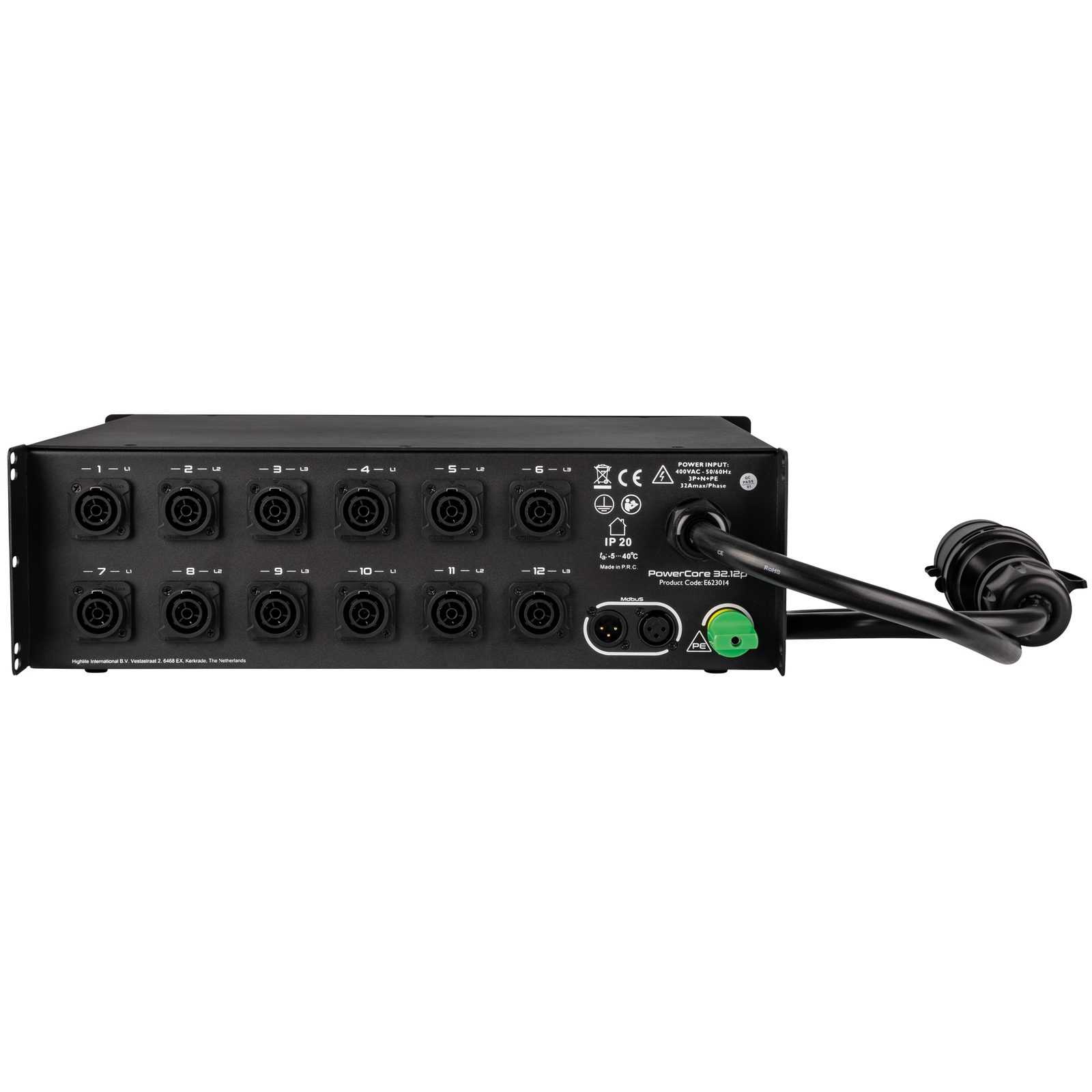PowerCore 32.12p 1x Schuko + 12x PowerPro True - Showgear E623014