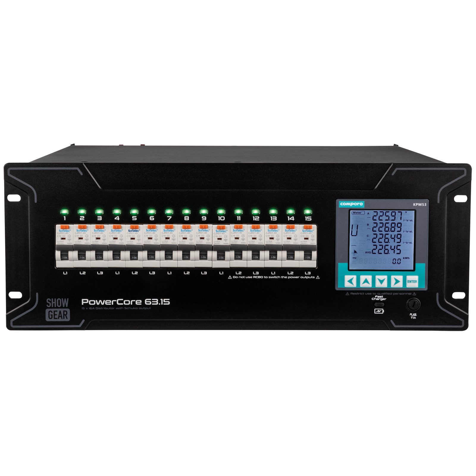 PowerCore 63.15 15x Schuko - Showgear E623020