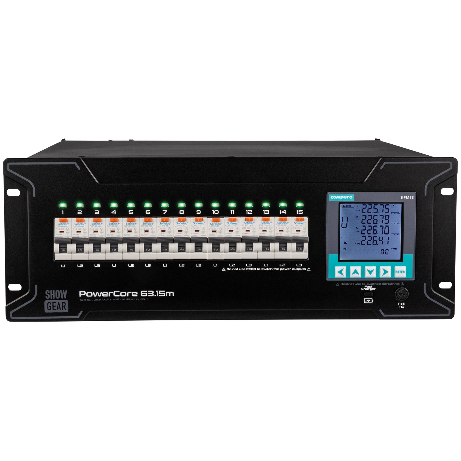 PowerCore 63.15m 9x Schuko + 2x Multipin H16 - Showgear E623021