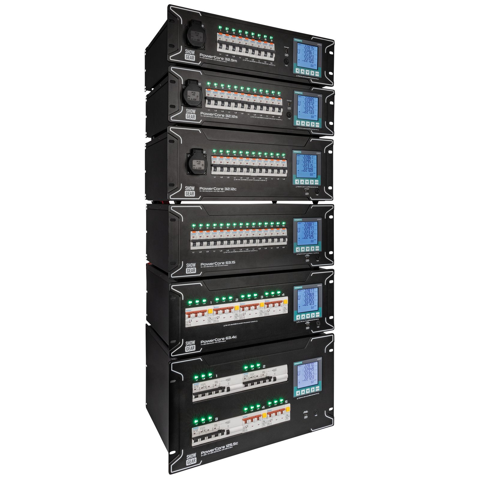PowerCore 63.15m 9x Schuko + 2x Multipin H16 - Showgear E623021