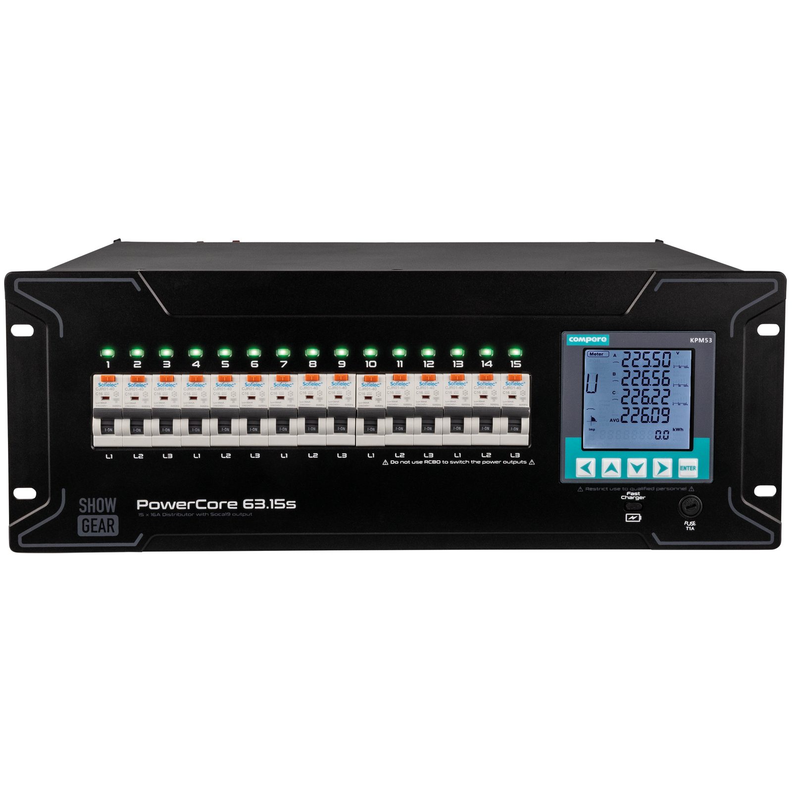 PowerCore 63.15s 9x Schuko + 2x Multipin S19 - Showgear E623022