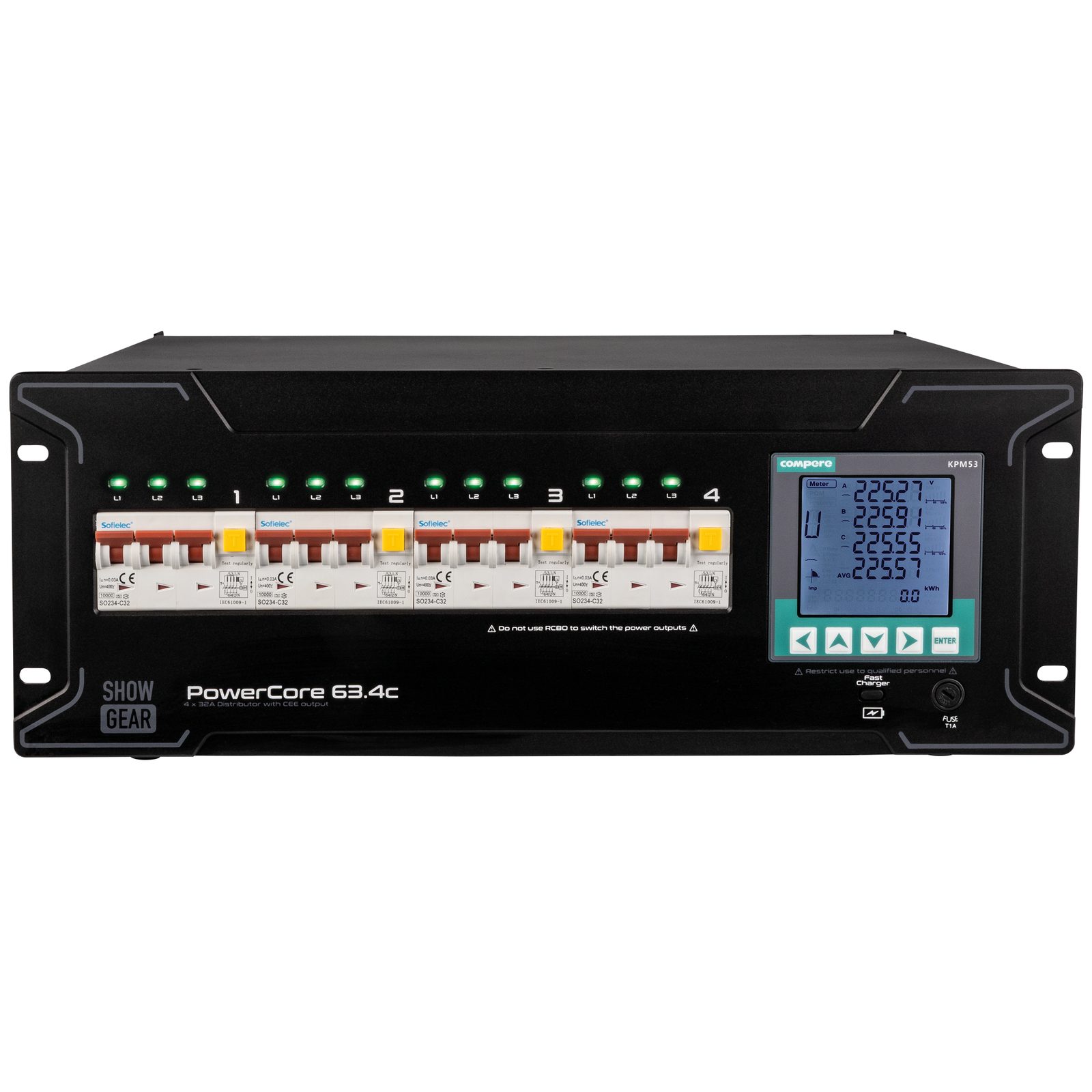 PowerCore 63.4c 4x CEE 32A - Showgear E623030