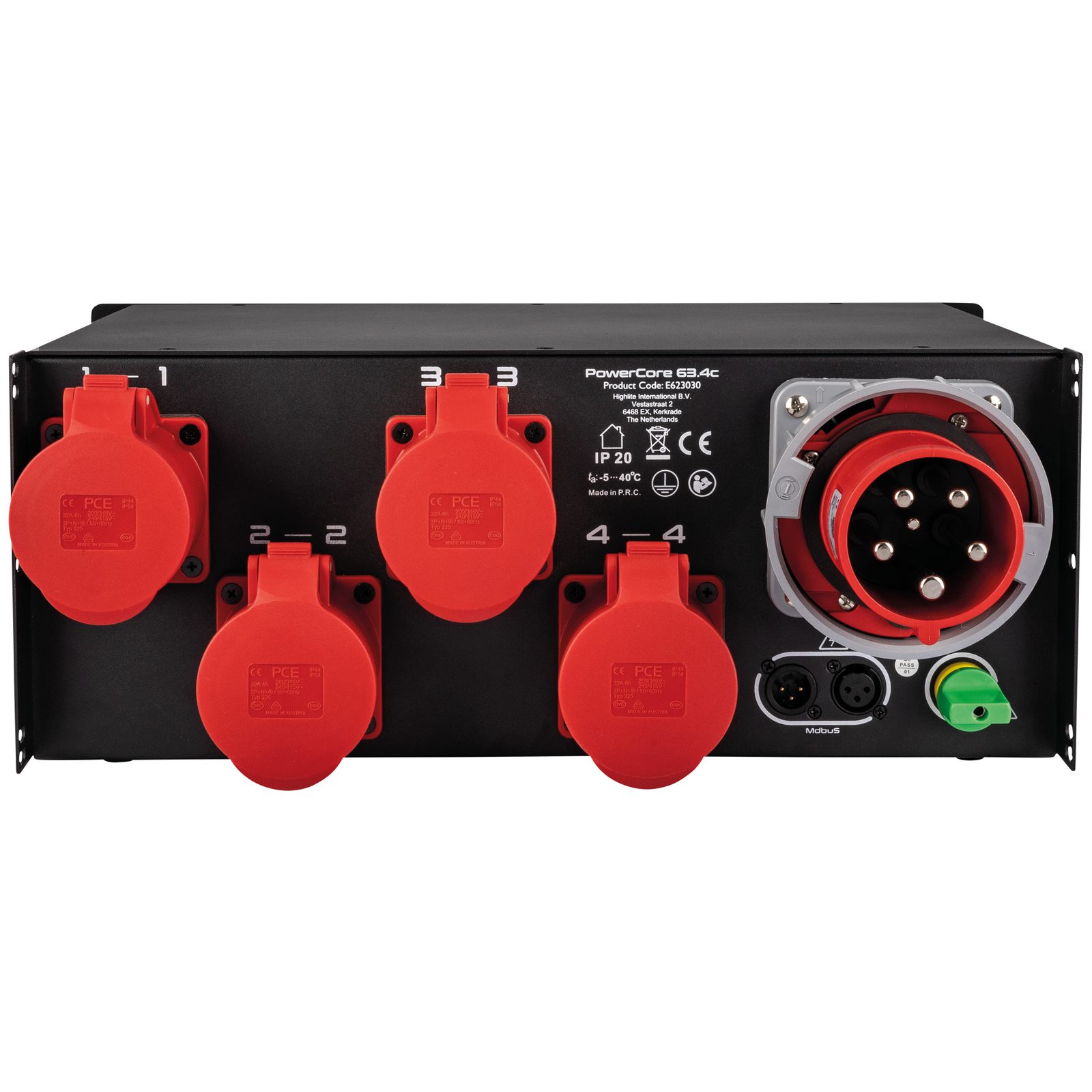 PowerCore 63.4c 4x CEE 32A - Showgear E623030