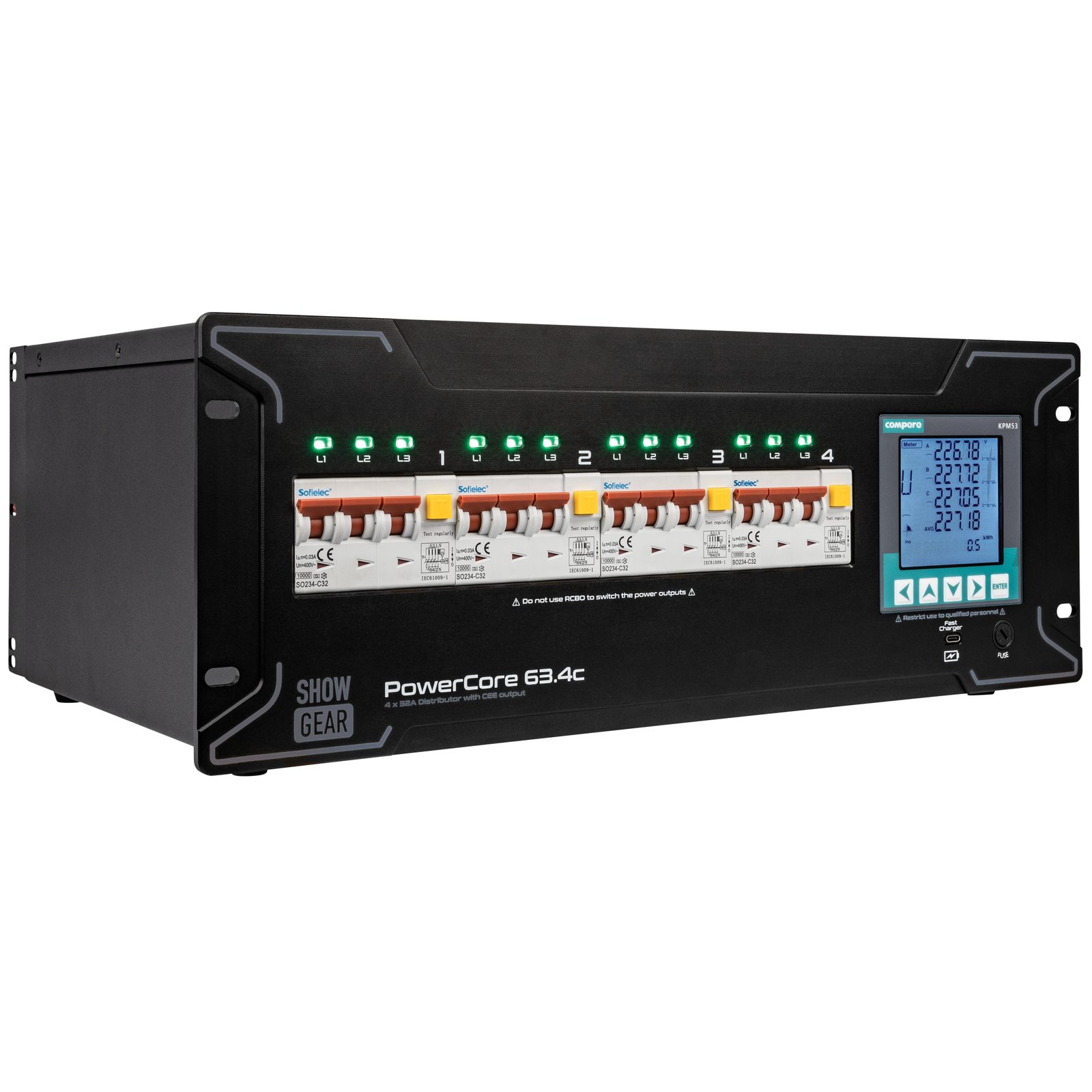 PowerCore 63.4c 4x CEE 32A - Showgear E623030