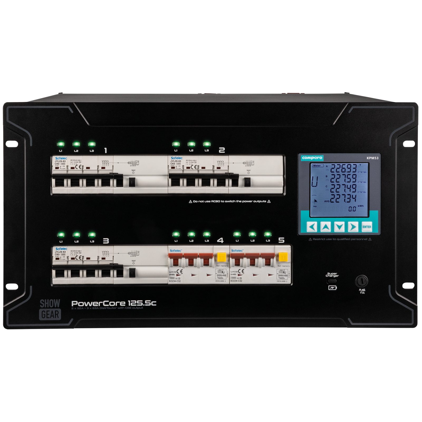 PowerCore 125.5c 2x CEE 32A + 3x CEE 63A - Showgear E623040