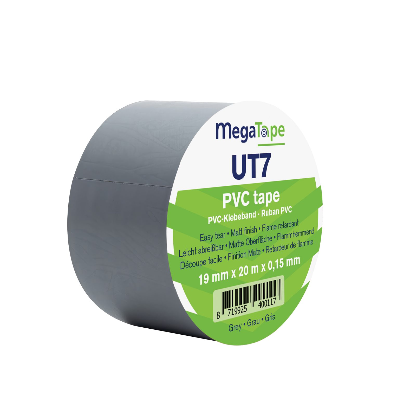 Nastro PVC UT7 Grey 19 mm / 20 m - MEGATAPE E700100