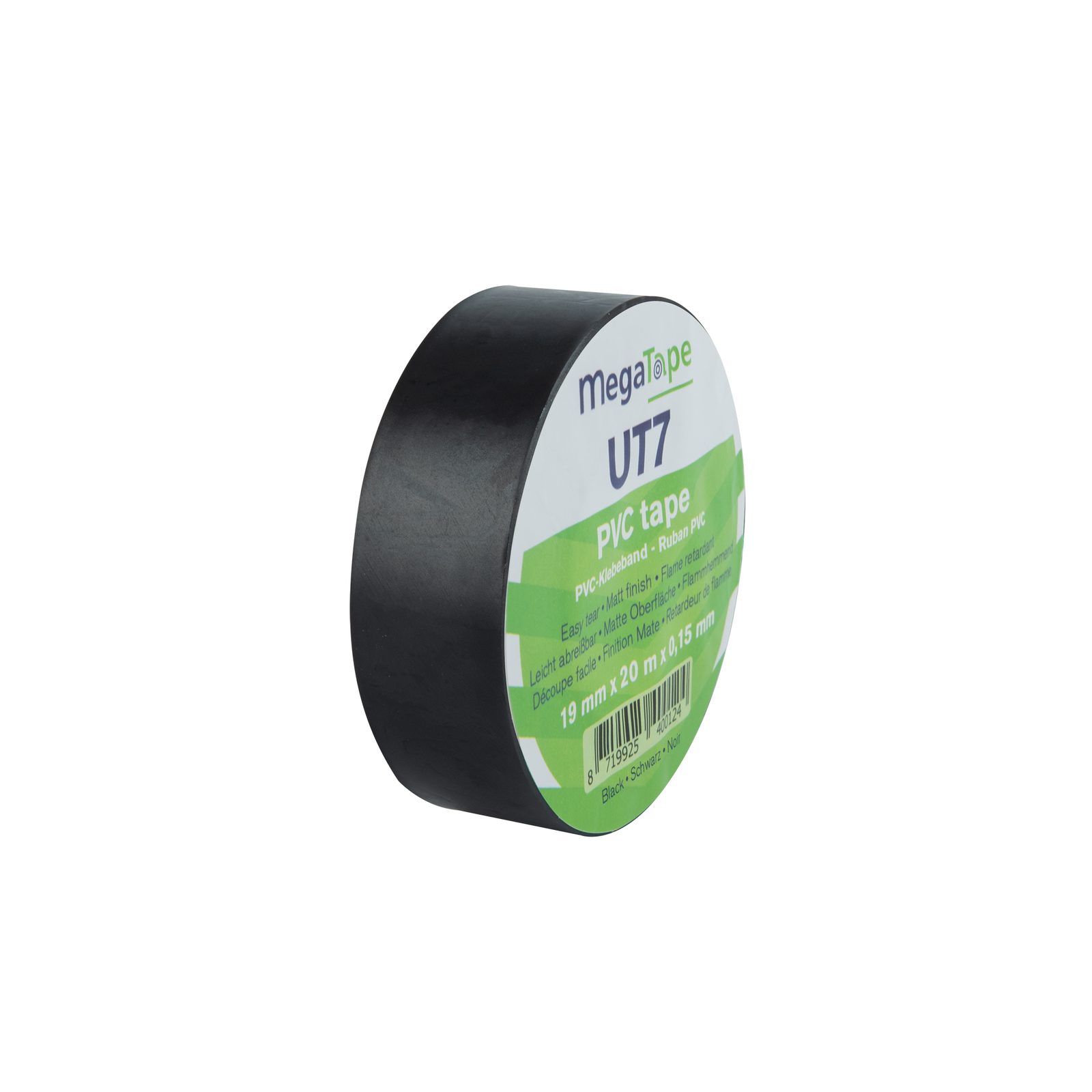 Nastro PVC UT7 Black 19 mm / 20 m - MEGATAPE E700102