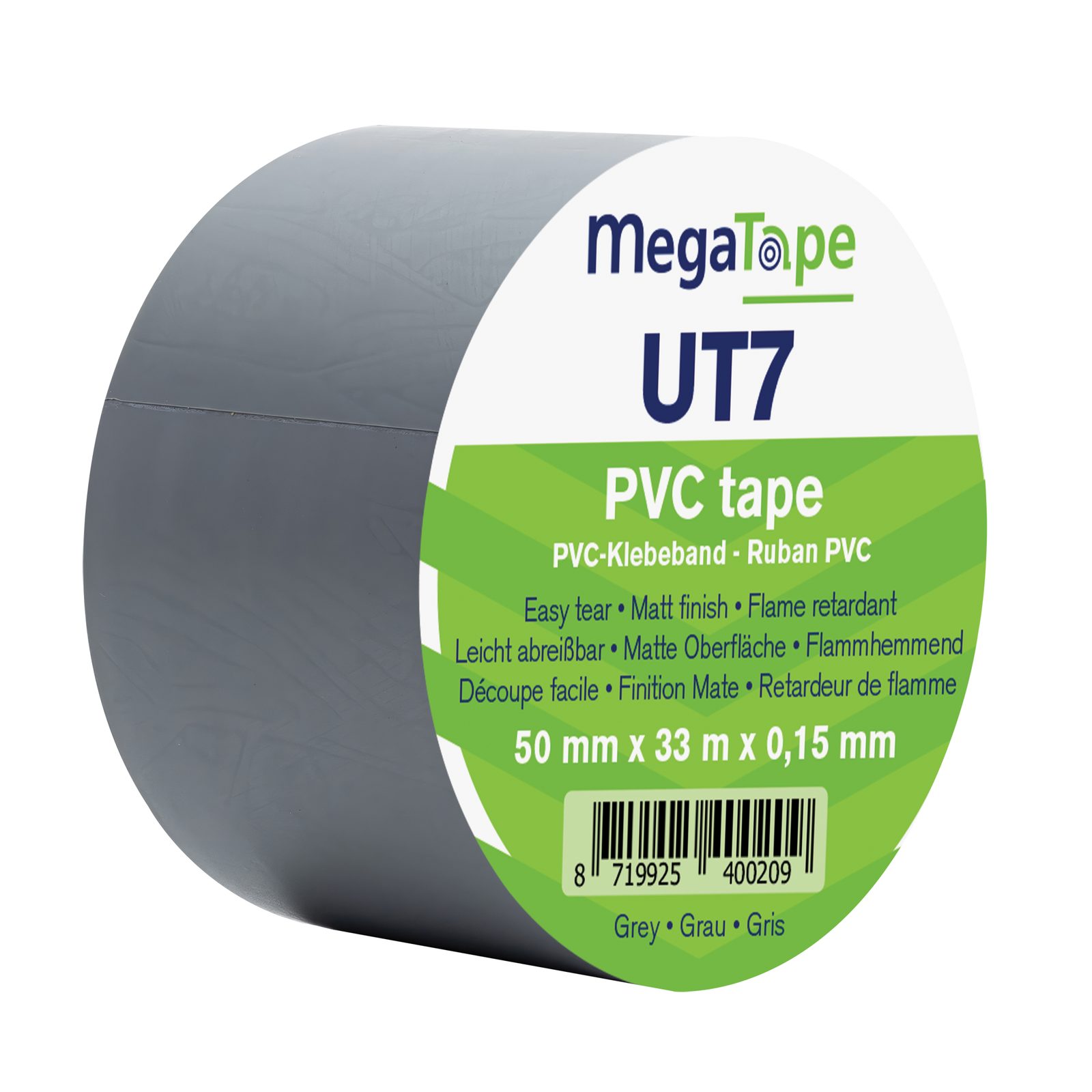 Nastro PVC UT7 Grey 33m x 50mm - MEGATAPE E700120