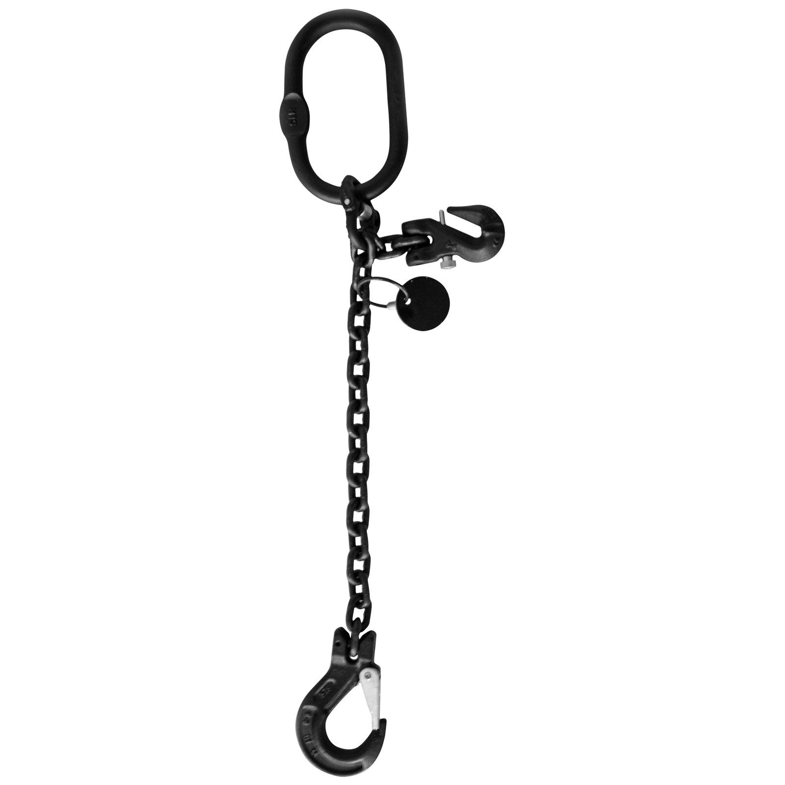 Gancio a catena con gancio di accorciamento bloccato, catena 6 mm, 2 m, WLL 1 t - Eller E748111