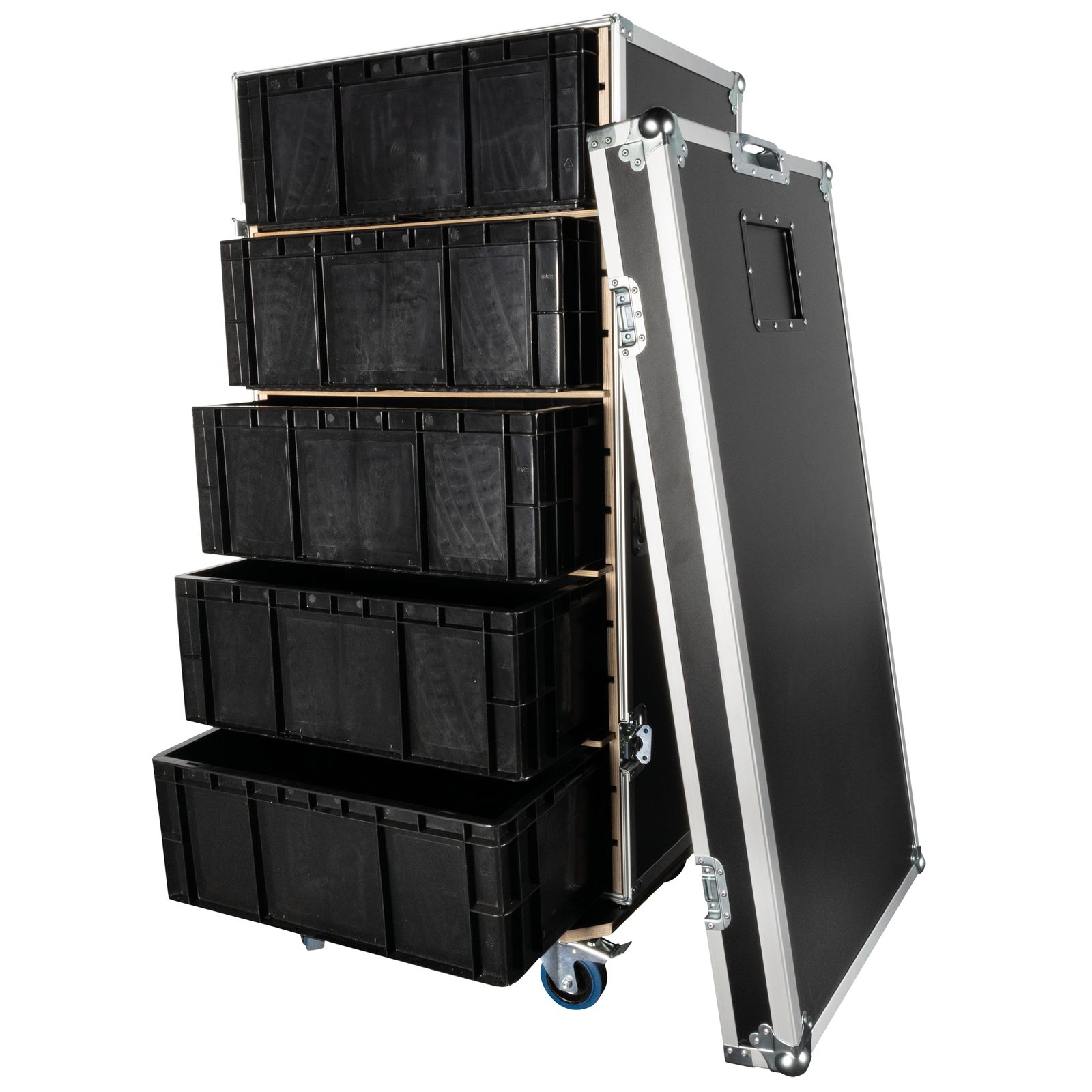 Storage Case 1 con 5 Casse Rimovibili Nero 1400x680x600mm - Showgear E820032