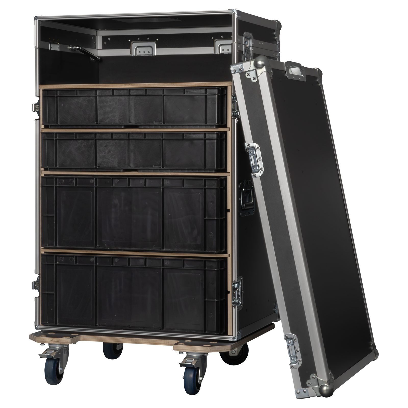 Storage Case 2 con 4 Casse Rimovibili e Piano di Lavoro Regolabile - Showgear E820033