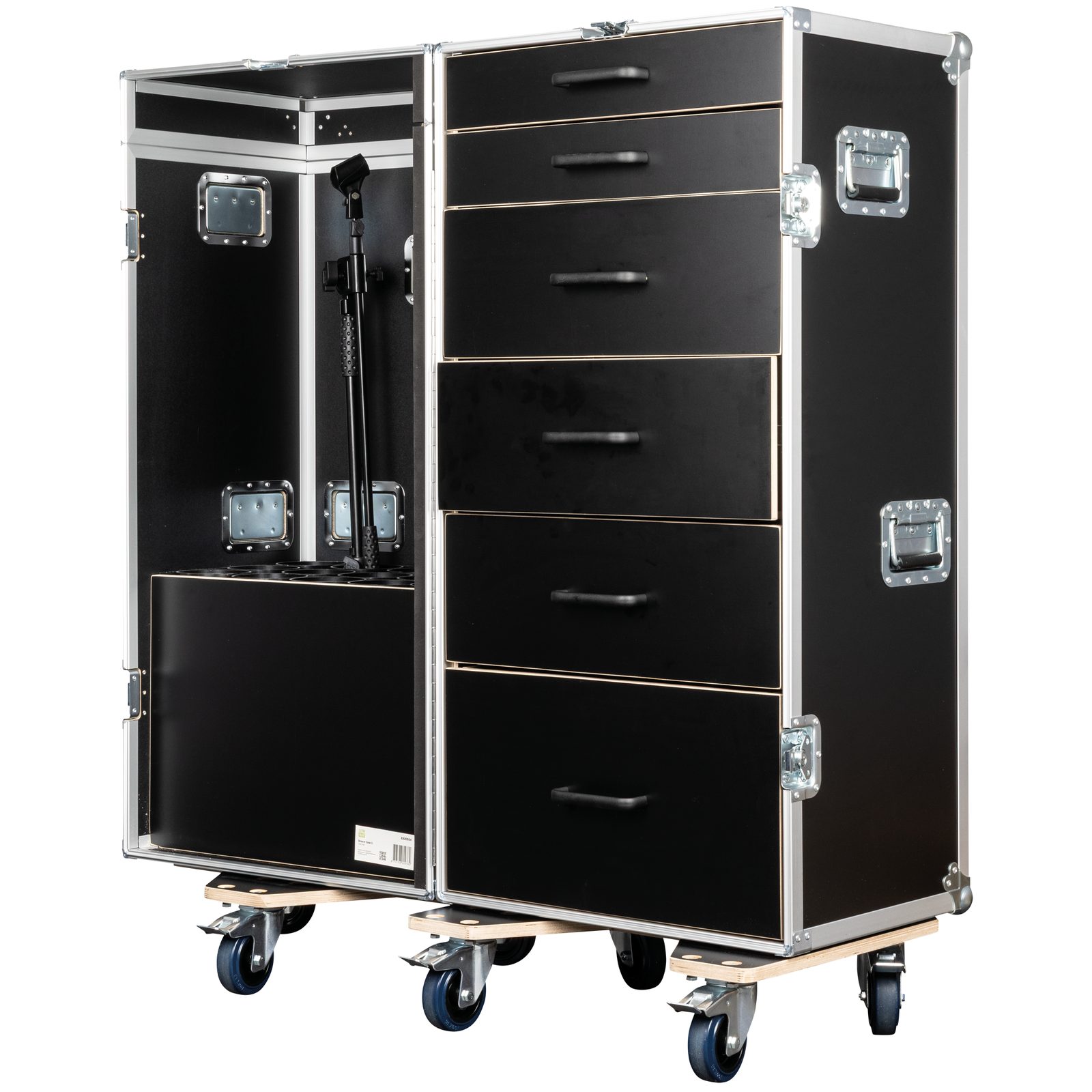 Drawer Case 3 con 6 Cassetti e Scomparto per 15 Aste Microfoniche - Showgear E820034