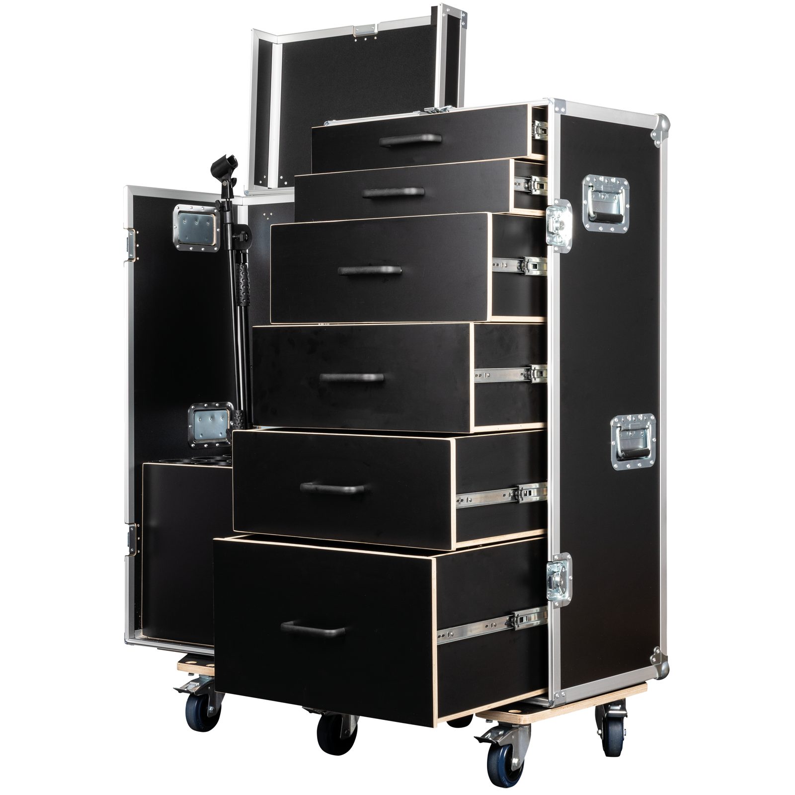 Drawer Case 3 con 6 Cassetti e Scomparto per 15 Aste Microfoniche - Showgear E820034