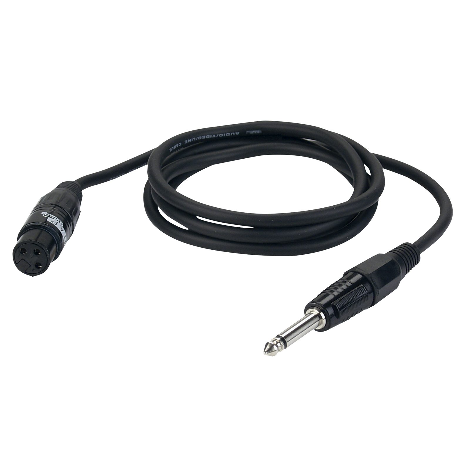 Cavo microfono sbilanciato XLR femmina-Jack 6.3mm mono 6m - DAP FL026