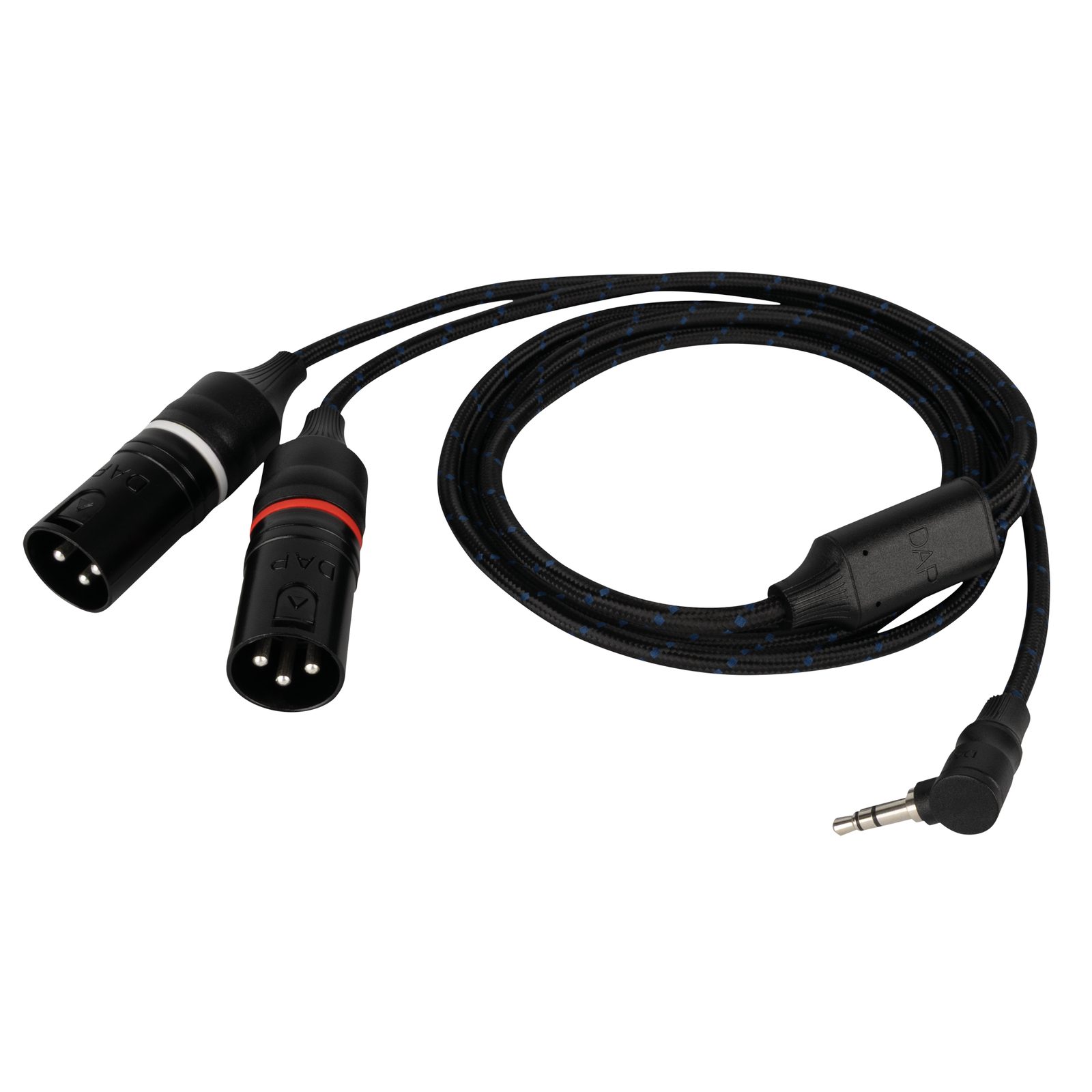 Cavo mini-jack stereo 3,5 mm 90° to 2 XLR maschio 3P isolato galvanicamente 1.5m - DAP FL117150