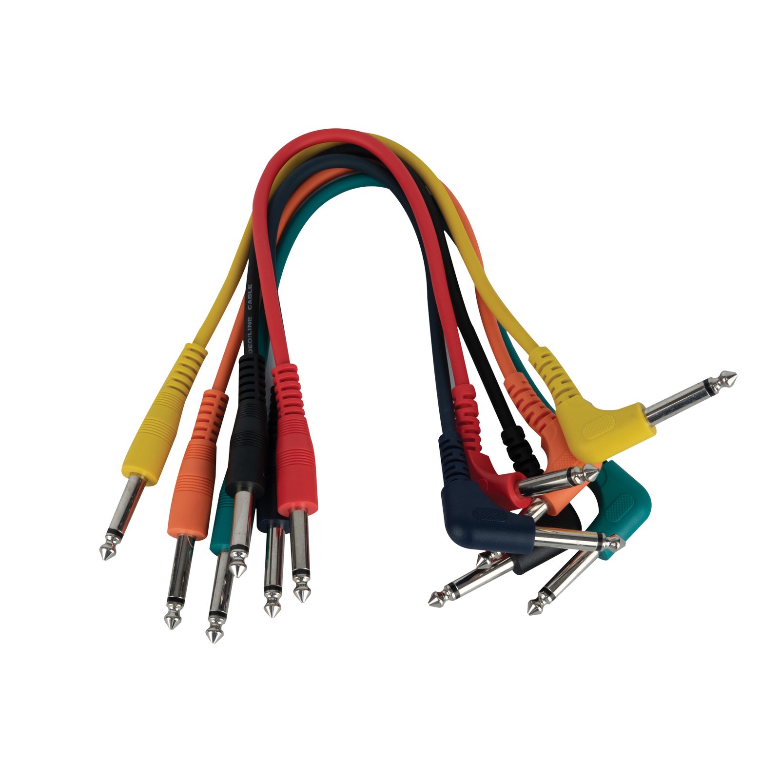 Set 6 cavi patch sbilanciati TS 6,3 mm dritto-a-90°, 30 cm, multicolore - DAP FL1430