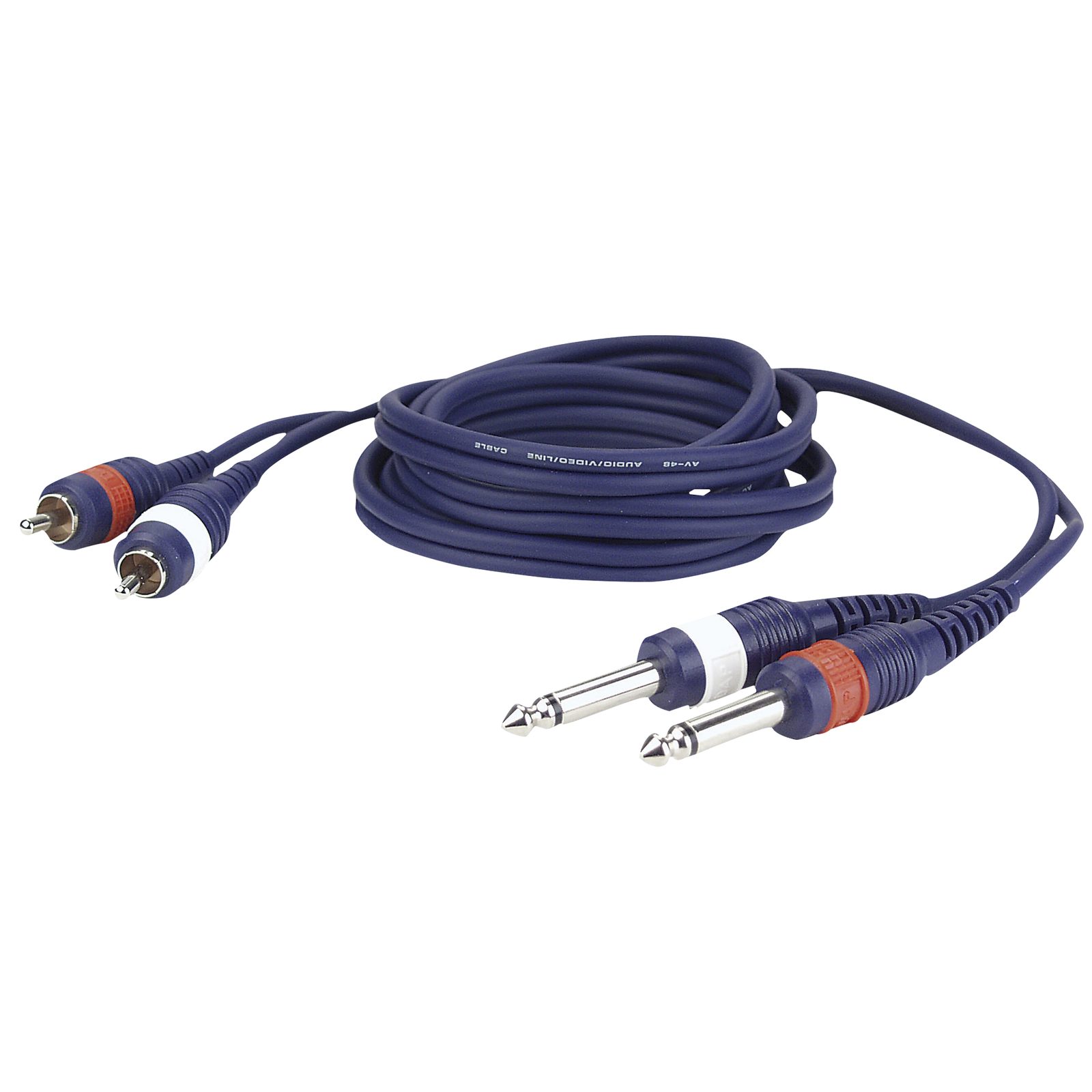 Cavo 2 RCA male L/R a 2 mono Jack L/R, 1.5 m - DAP FL23150