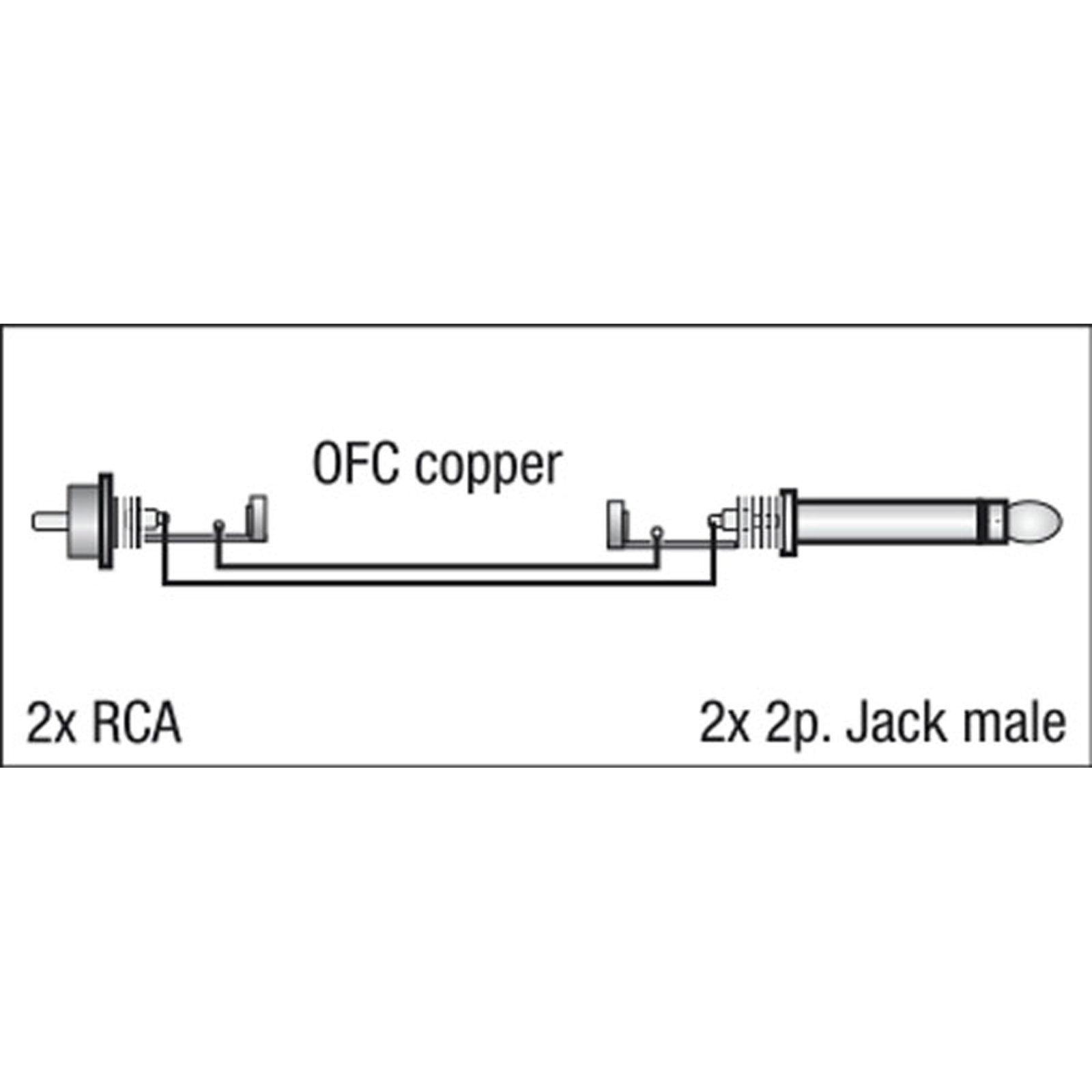Cavo 2 RCA male L/R a 2 mono Jack L/R, 1.5 m - DAP FL23150
