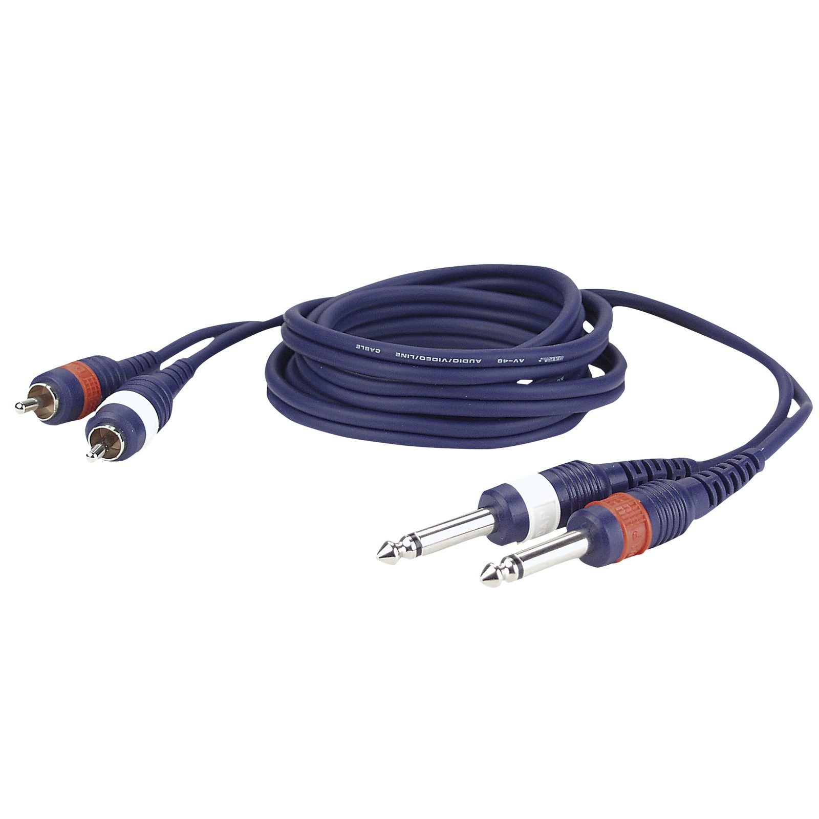 Cavo 2 RCA male L/R a 2 mono Jack L/R, 3 m - DAP FL233