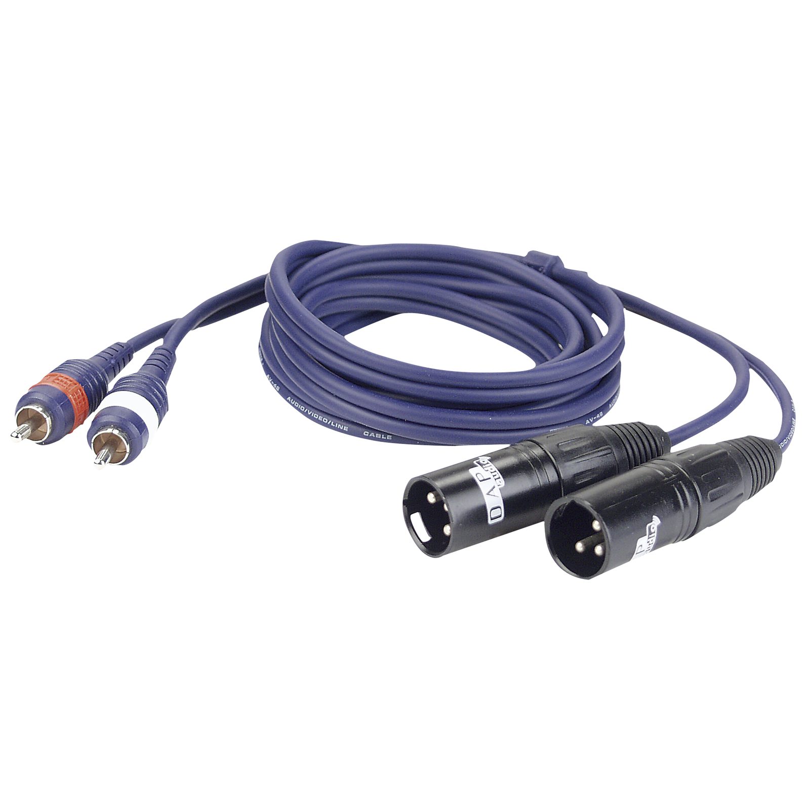 Cavo audio 2 RCA maschio L/R a 2 XLR maschio 3 poli, 3m - DAP FL263