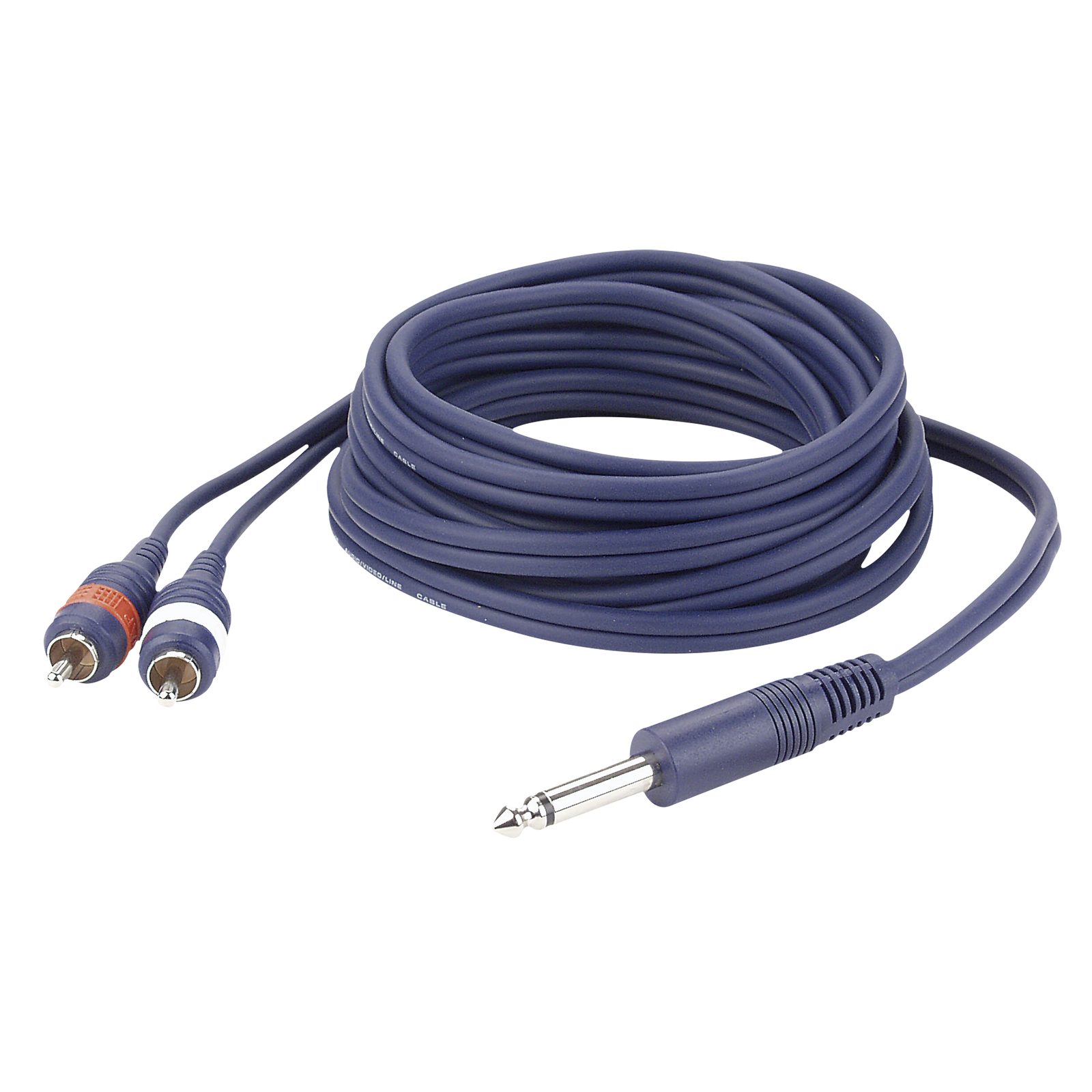 Cavo mono Jack 6.3mm a 2 RCA L/R 1.5m Blu - DAP FL33150