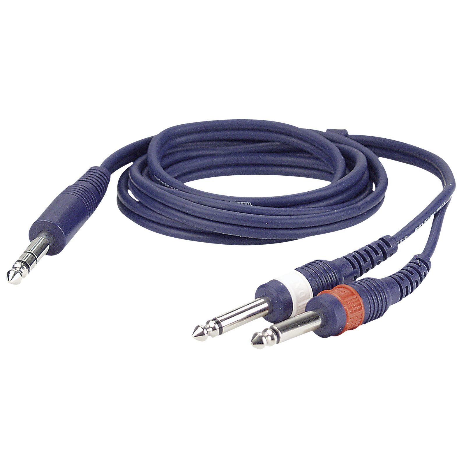 Cavo stereo Jack 6.3mm TRS a 2 mono Jack TS L/R 1.5m Blu - DAP FL34150