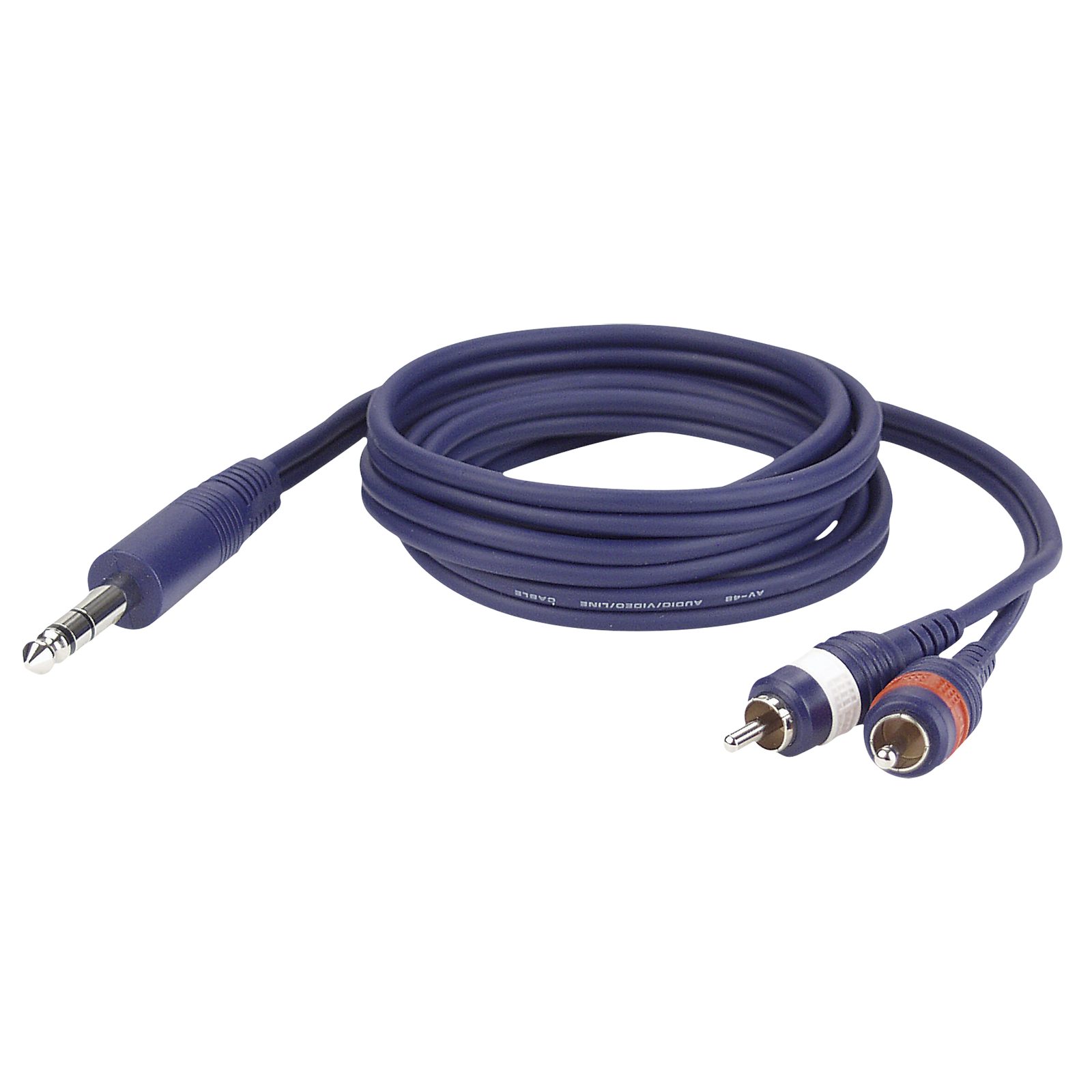 Cavo stereo Jack 6.3mm TRS a 2 RCA L/R 1.5m Blu - DAP FL35150