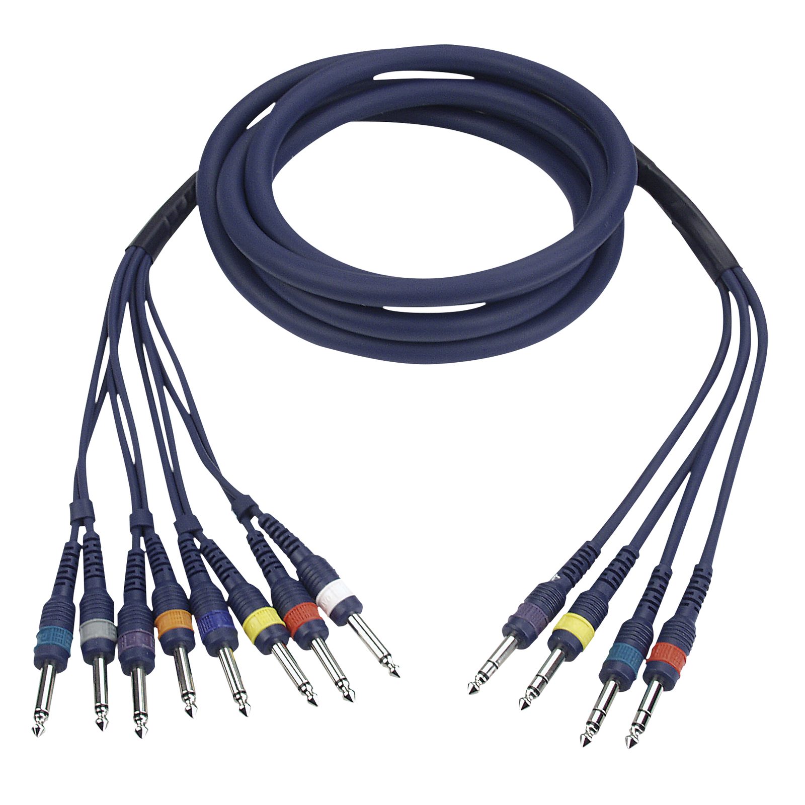 Snake audio 8x TS 6.3mm mono a 4x TRS 6.3mm stereo, 6m, blu - DAP FL69600