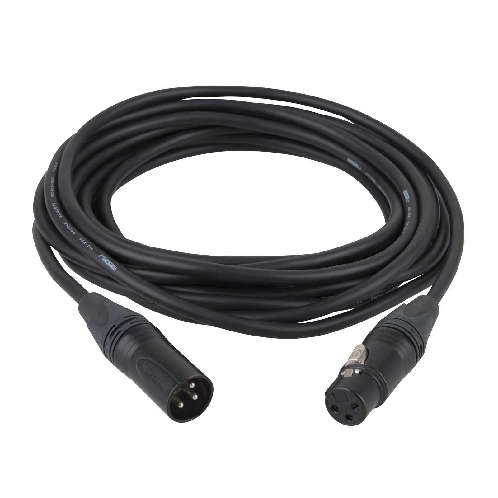 Cavo microfono XLR bilanciato 3P M a F Neutrik XX, 3m, nero - DAP FL723