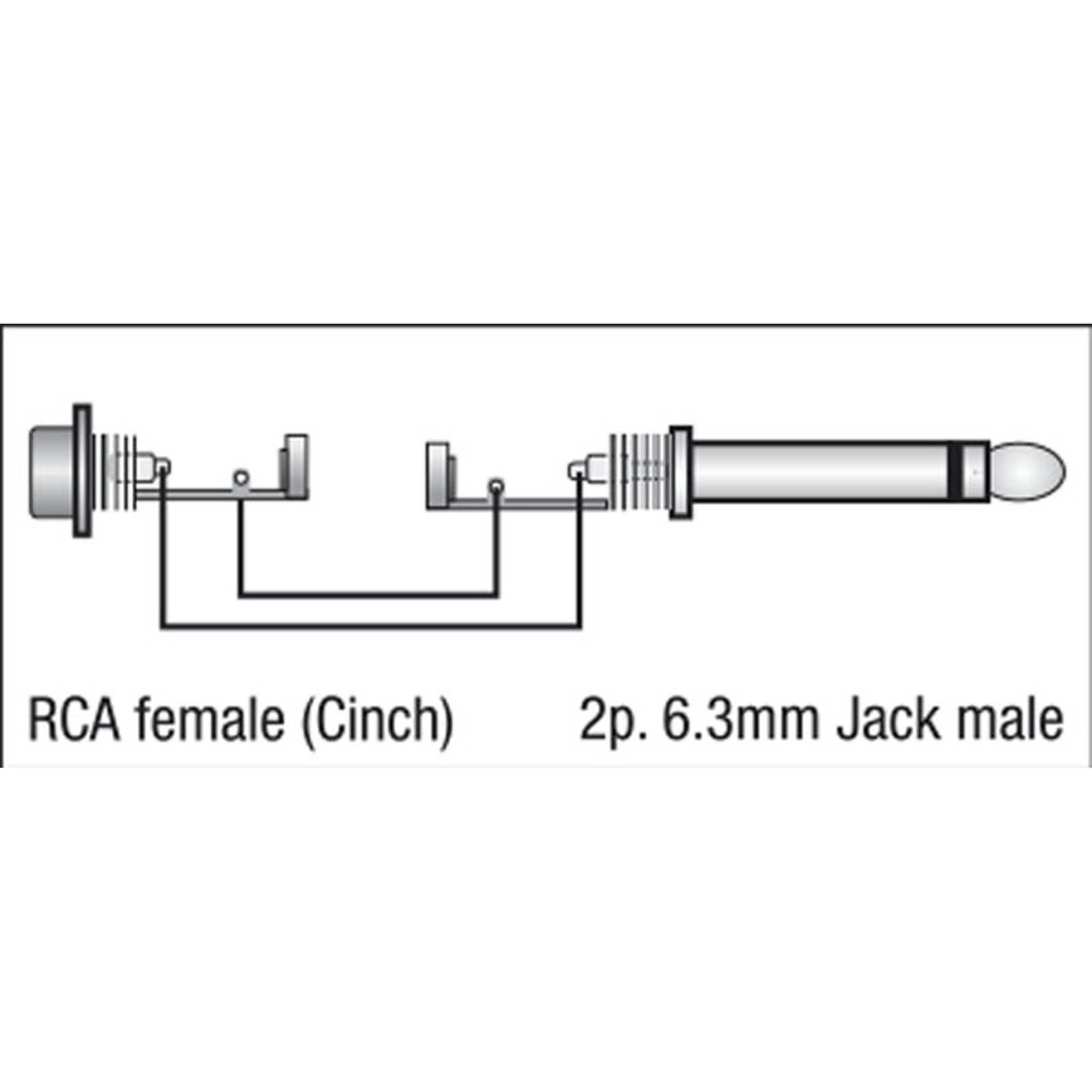 Adattatore Jack TS 6.3mm maschio a RCA femmina - DAP FLA13