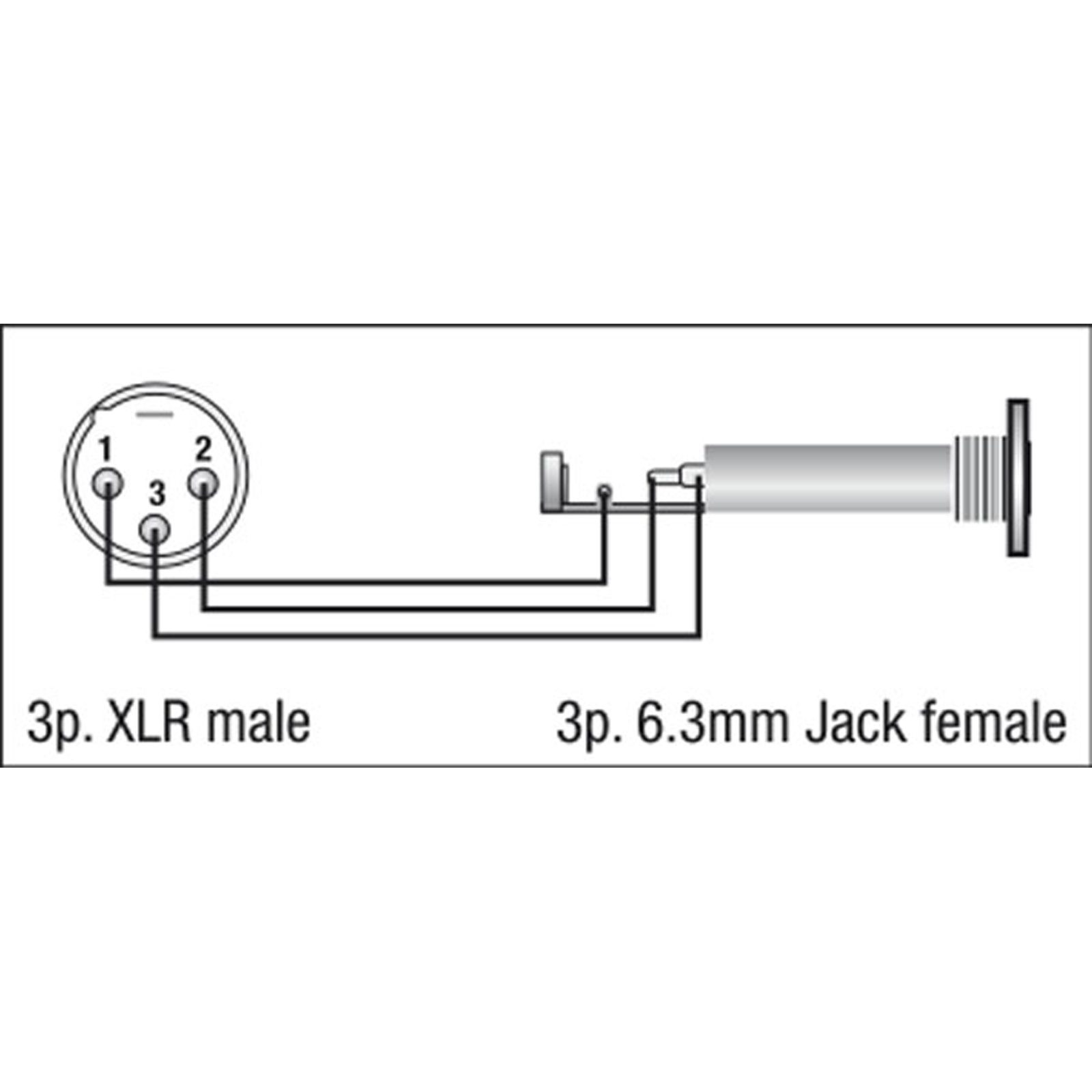 Adattatore XLR 3P maschio a Jack stereo 6.3mm femmina - DAP FLA26