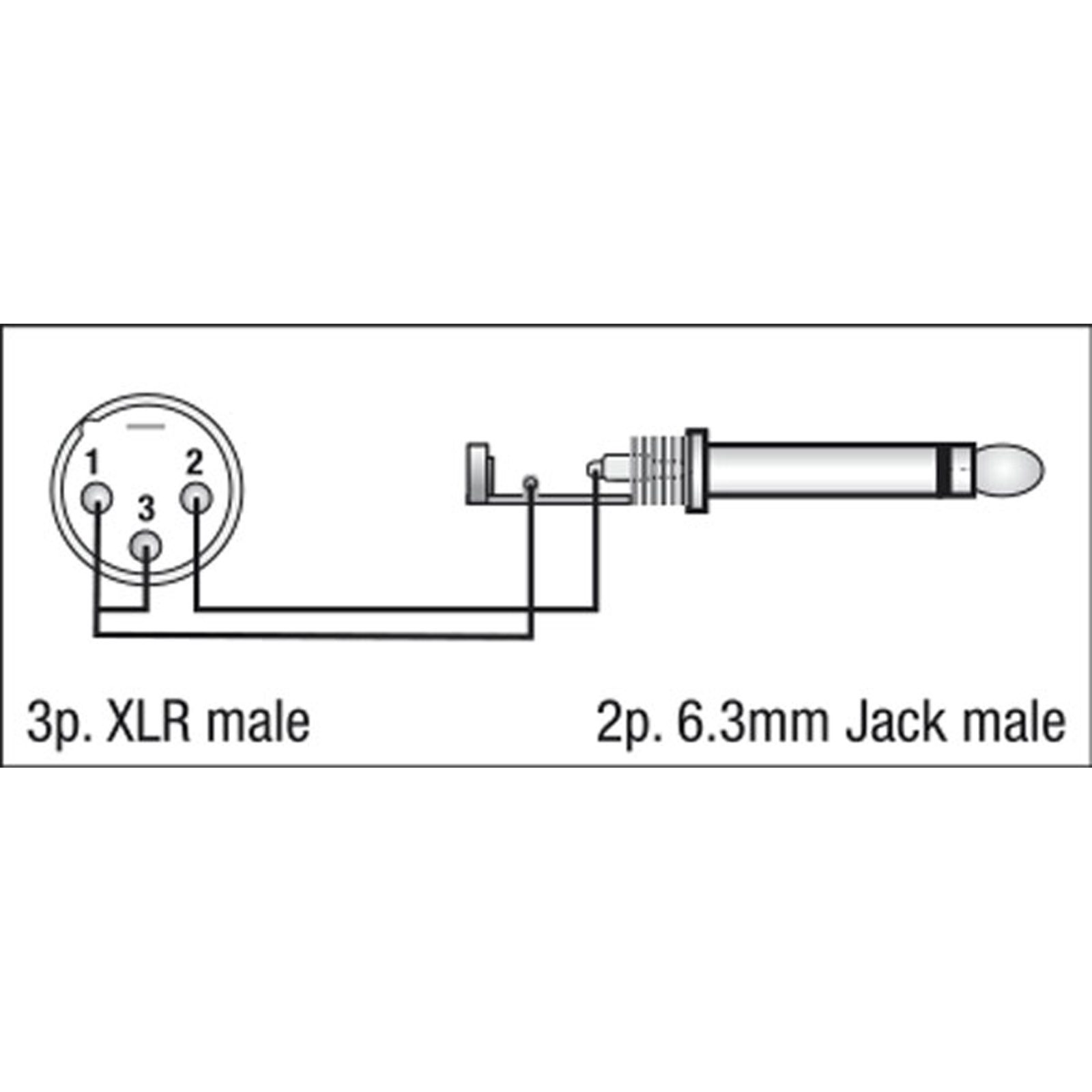 Adattatore XLR 3P maschio a Jack mono maschio TS 6.3 mm - DAP FLA27