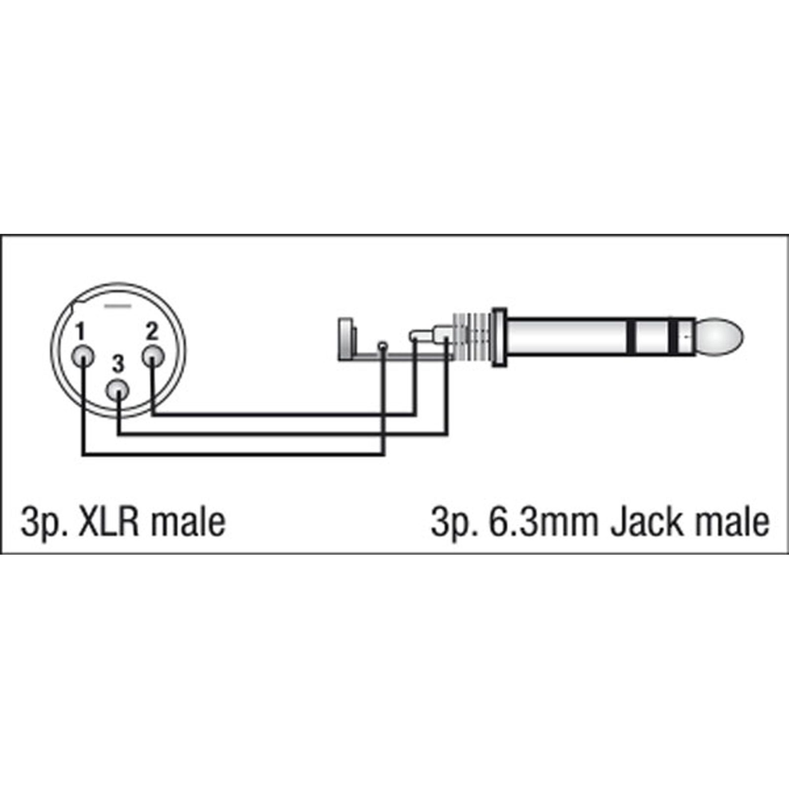 Adattatore XLR 3P maschio a Jack stereo maschio TRS 6.3 mm - DAP FLA28