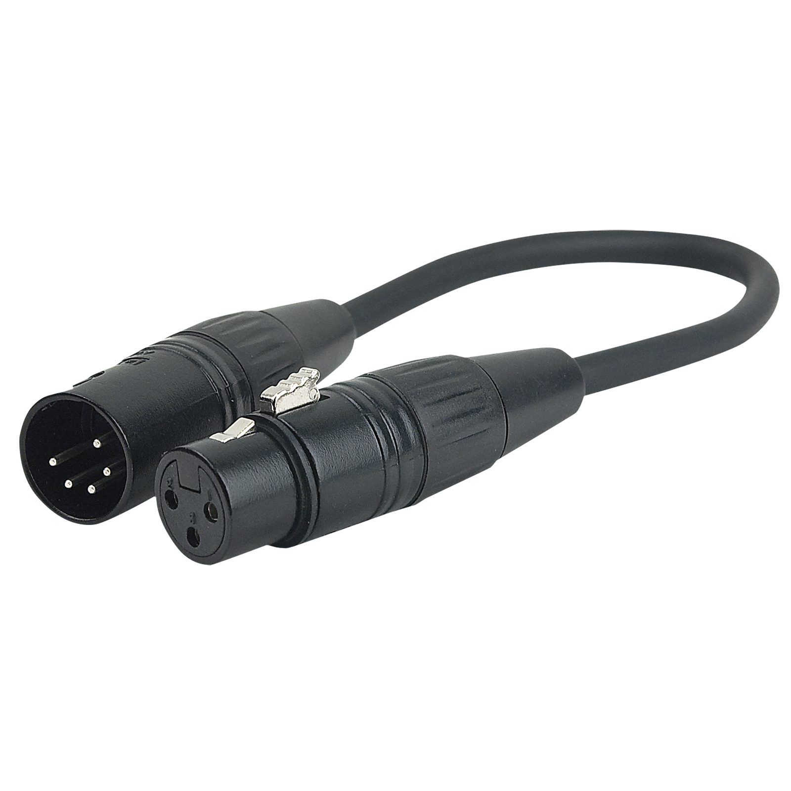 Cavo XLR 5P maschio - XLR 3P femmina 0,25 m nero - DAP FLA36
